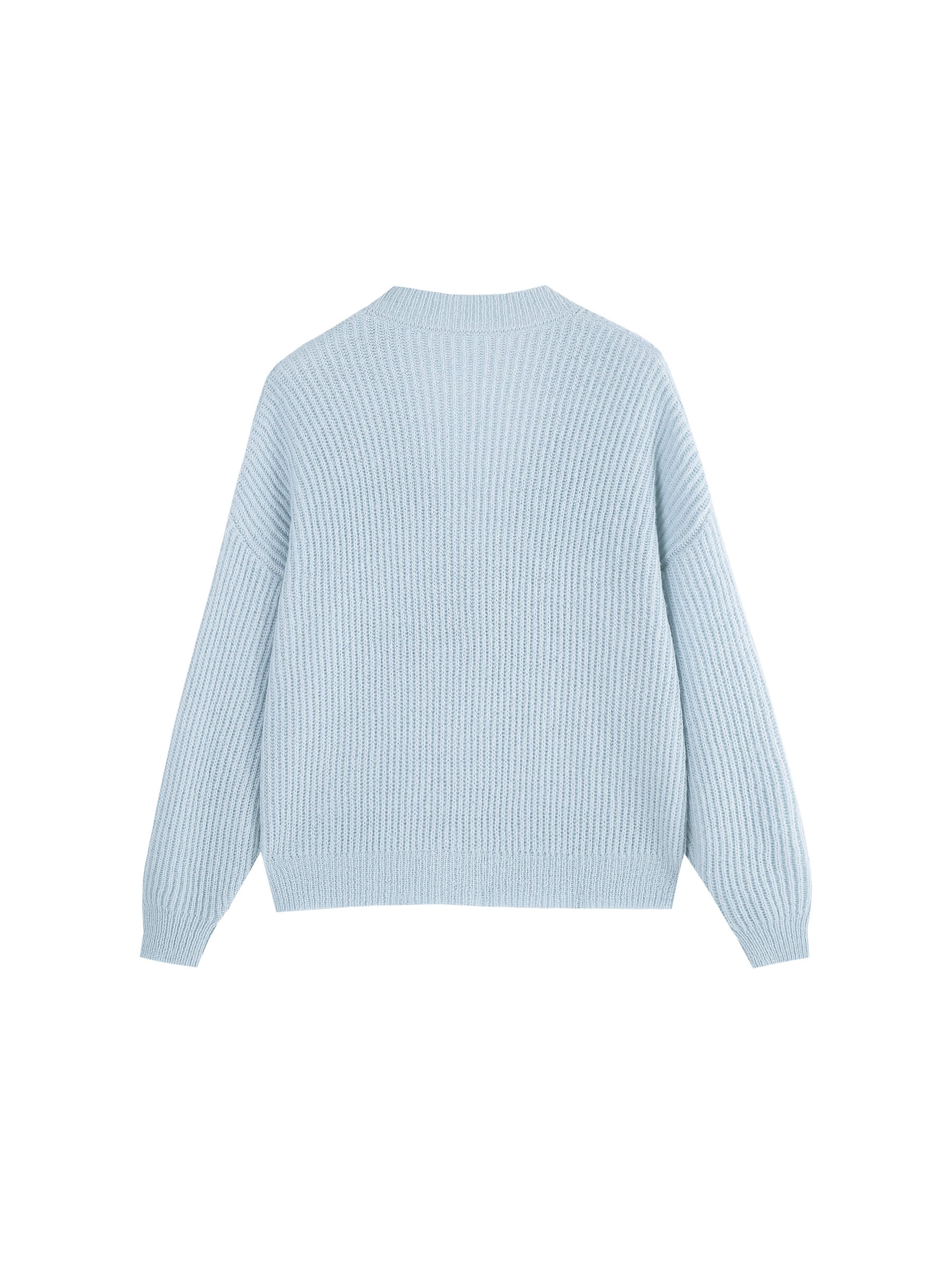 Casual V-Neck Ribbed Knit Cardigan with Wool Blend - Image 24