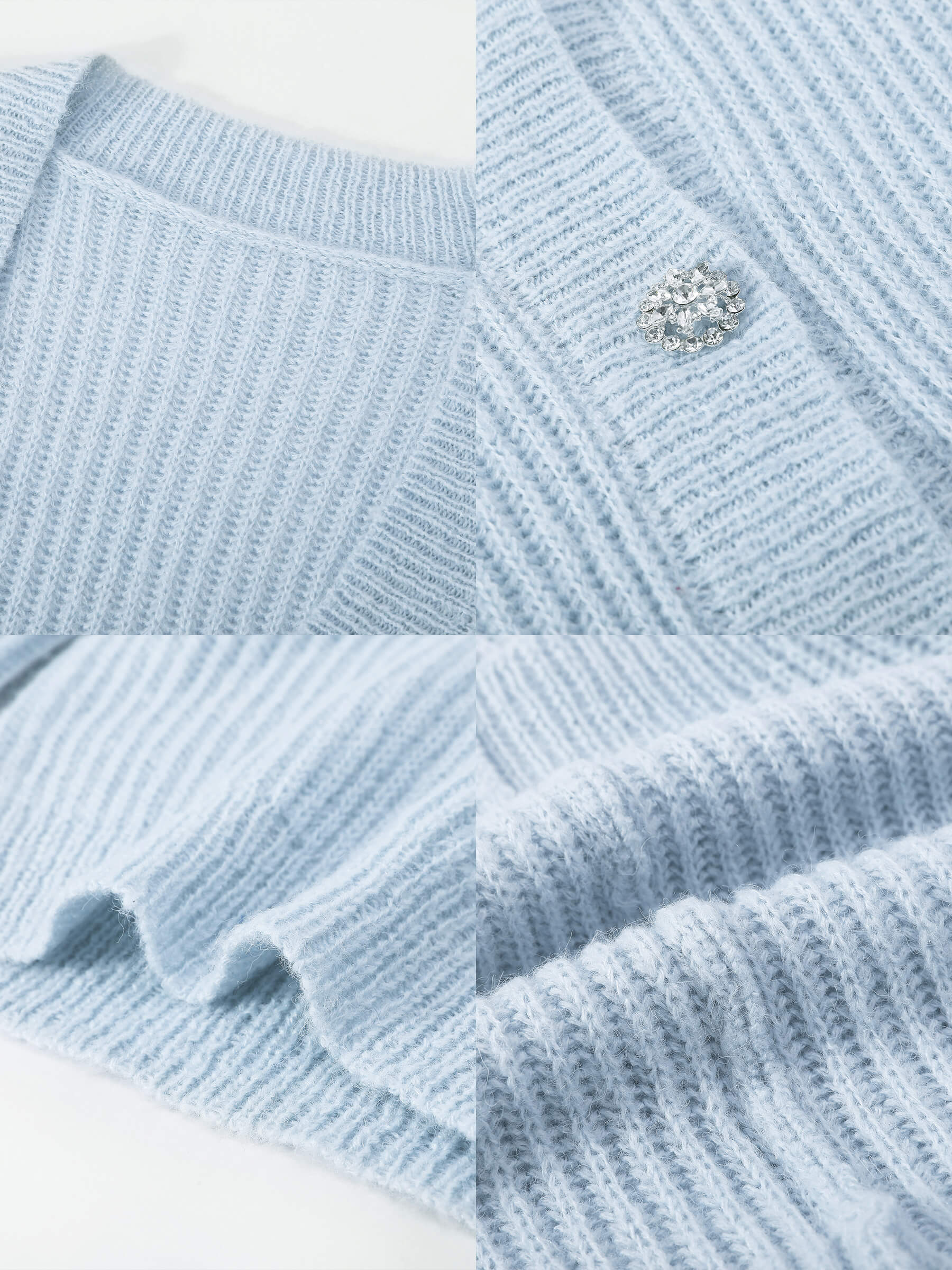 Casual V-Neck Ribbed Knit Cardigan with Wool Blend - Image 28