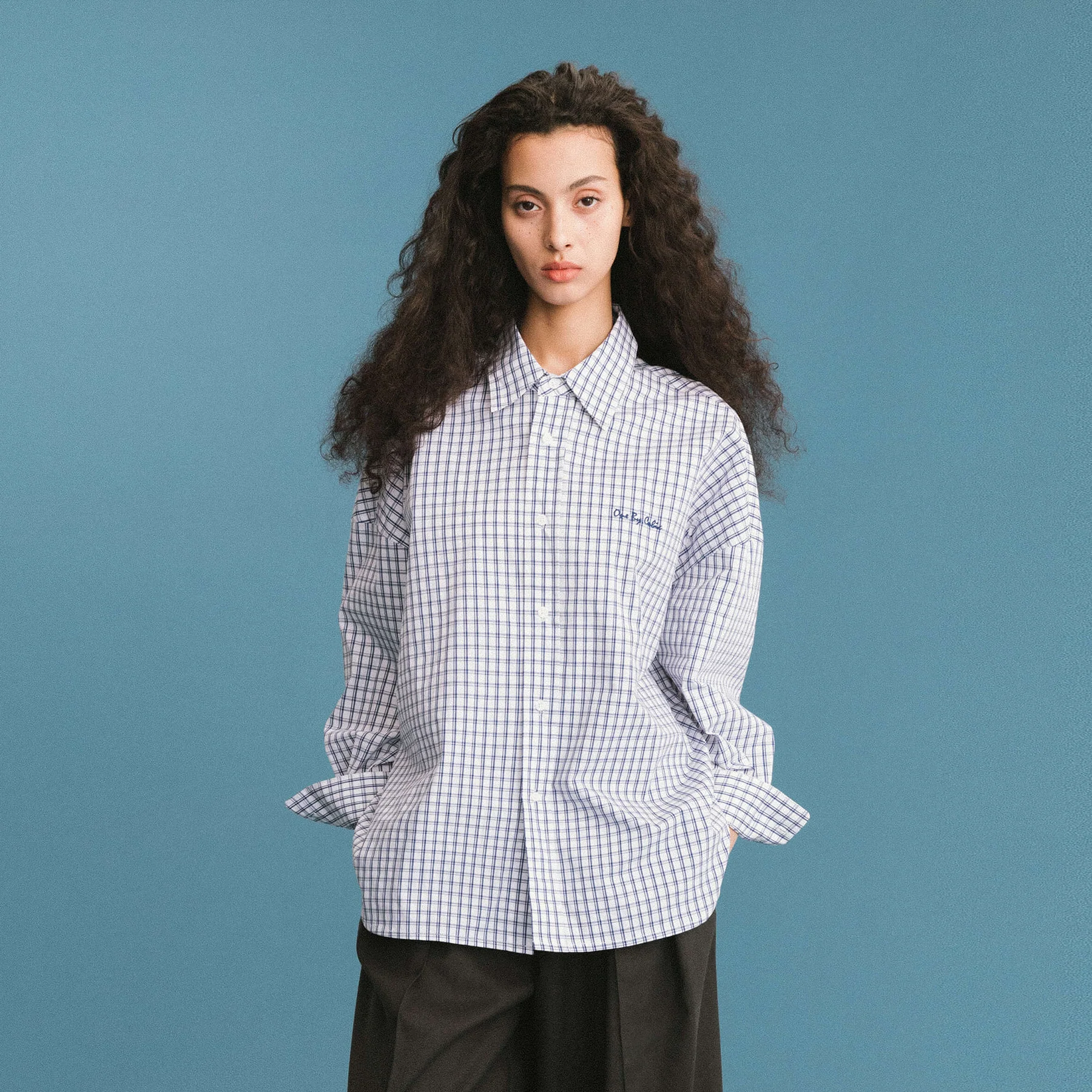 ONE BY CUBIC Checked Oversized Cotton Shirt - Image 10