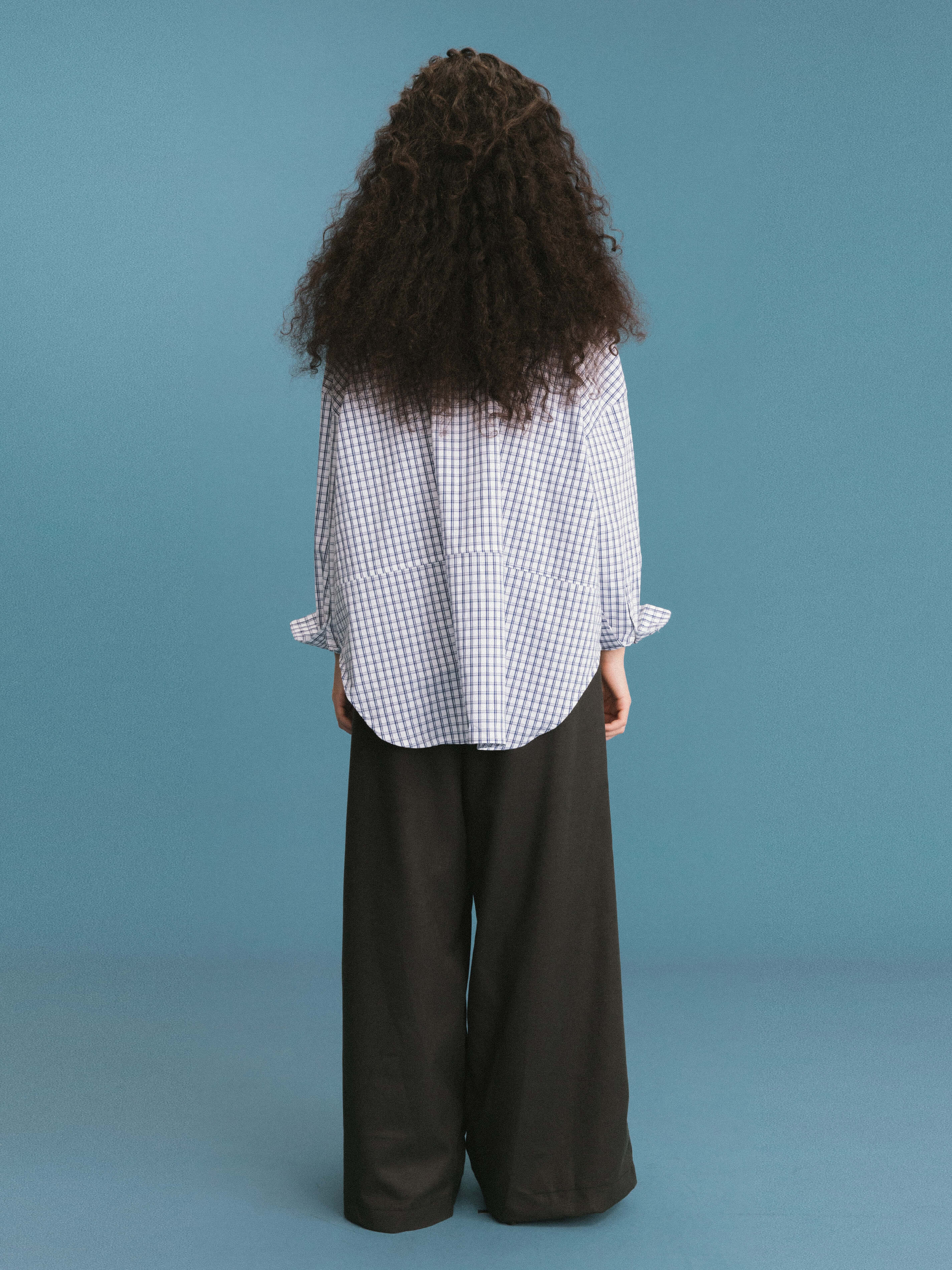 ONE BY CUBIC Checked Oversized Cotton Shirt - Image 14