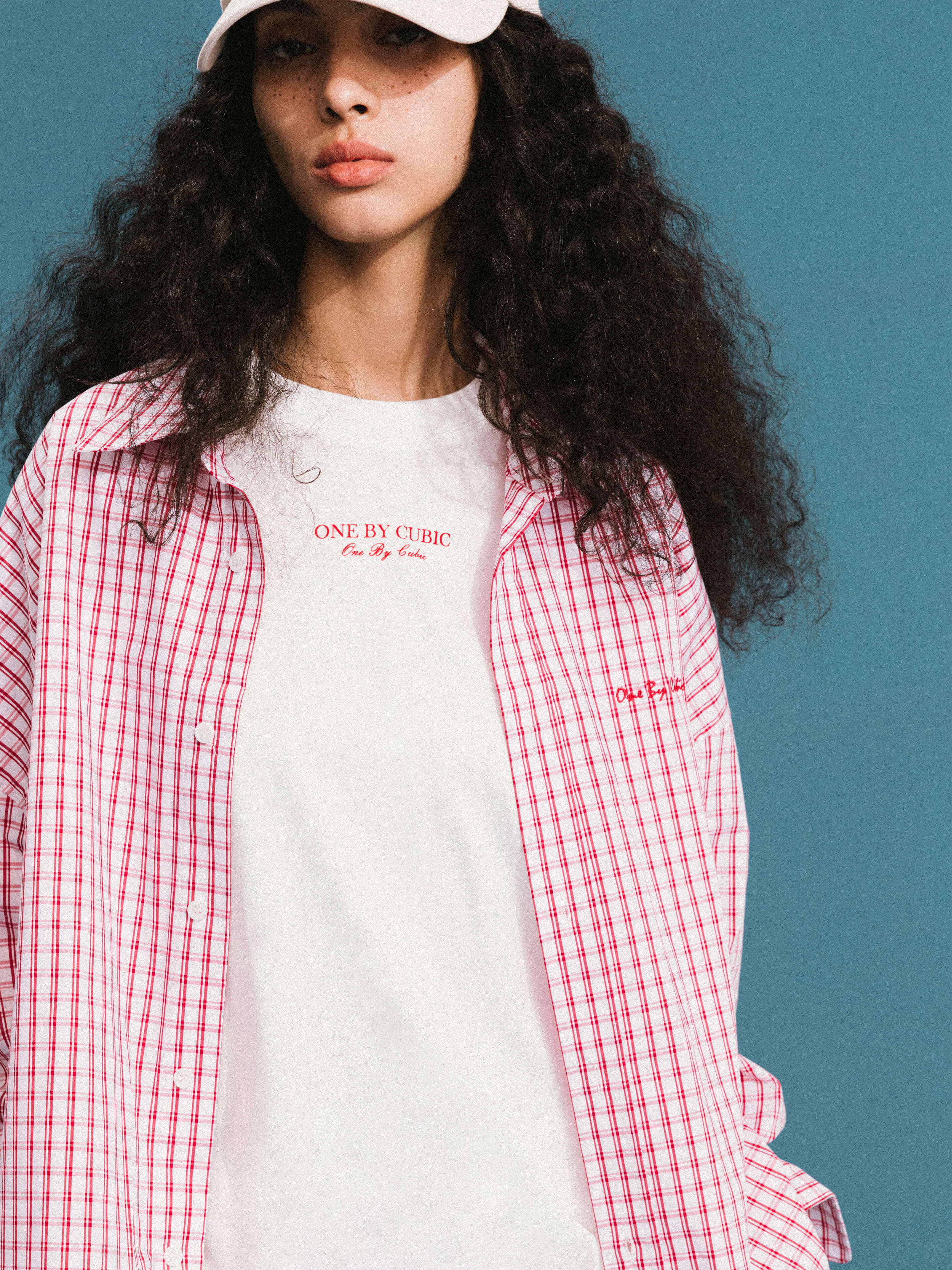 ONE BY CUBIC Checked Oversized Cotton Shirt - Image 4