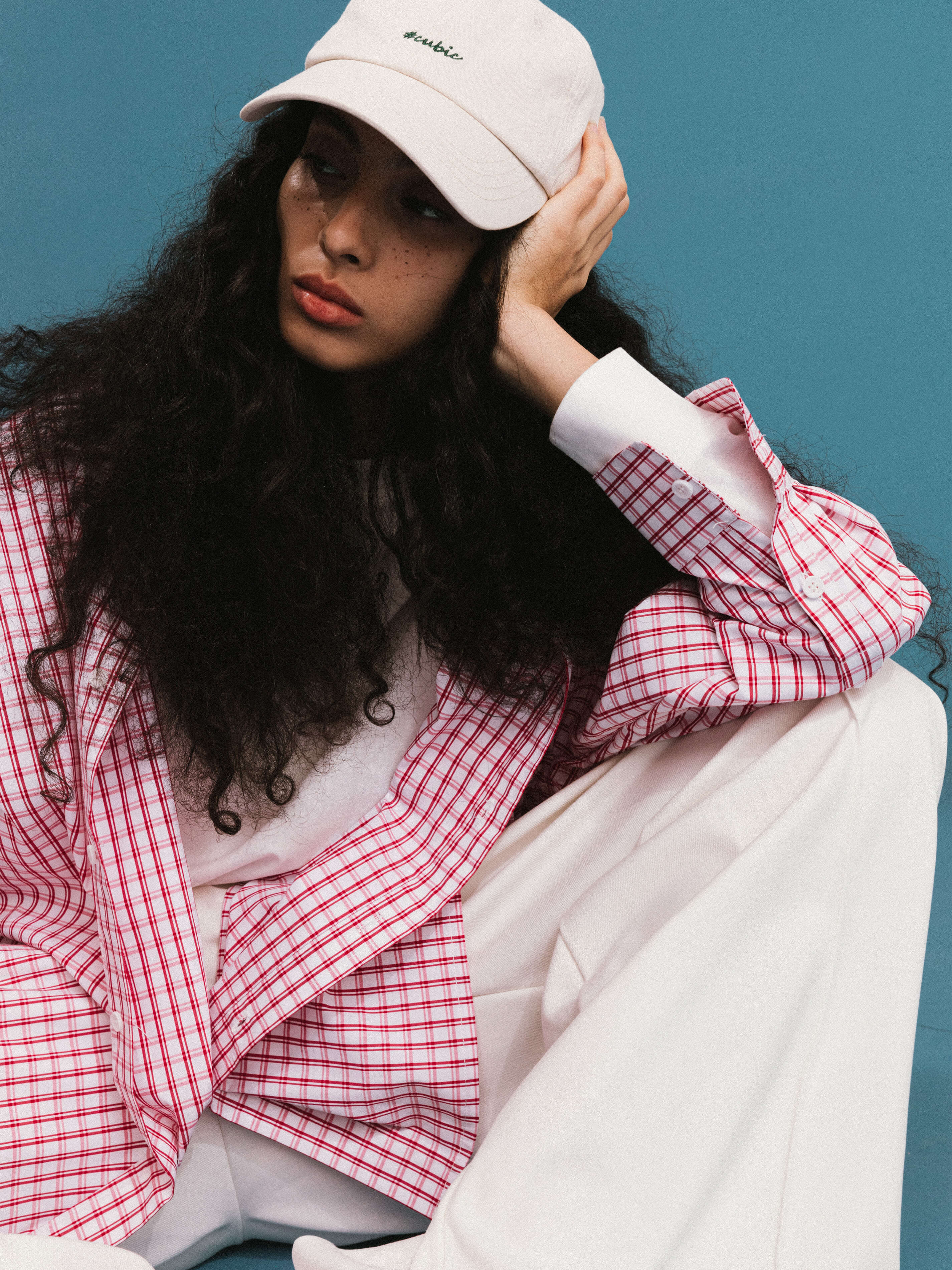 ONE BY CUBIC Checked Oversized Cotton Shirt - Image 5