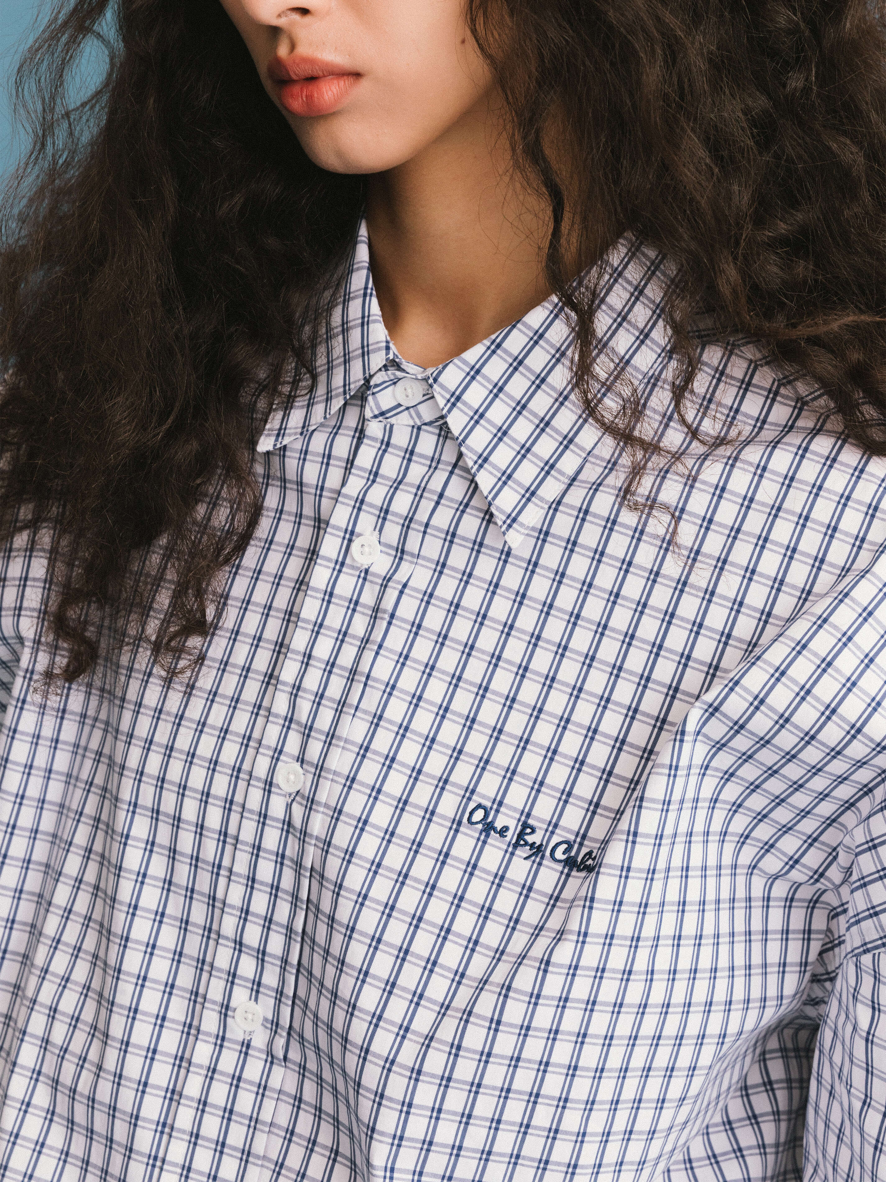 ONE BY CUBIC Checked Oversized Cotton Shirt - Image 9