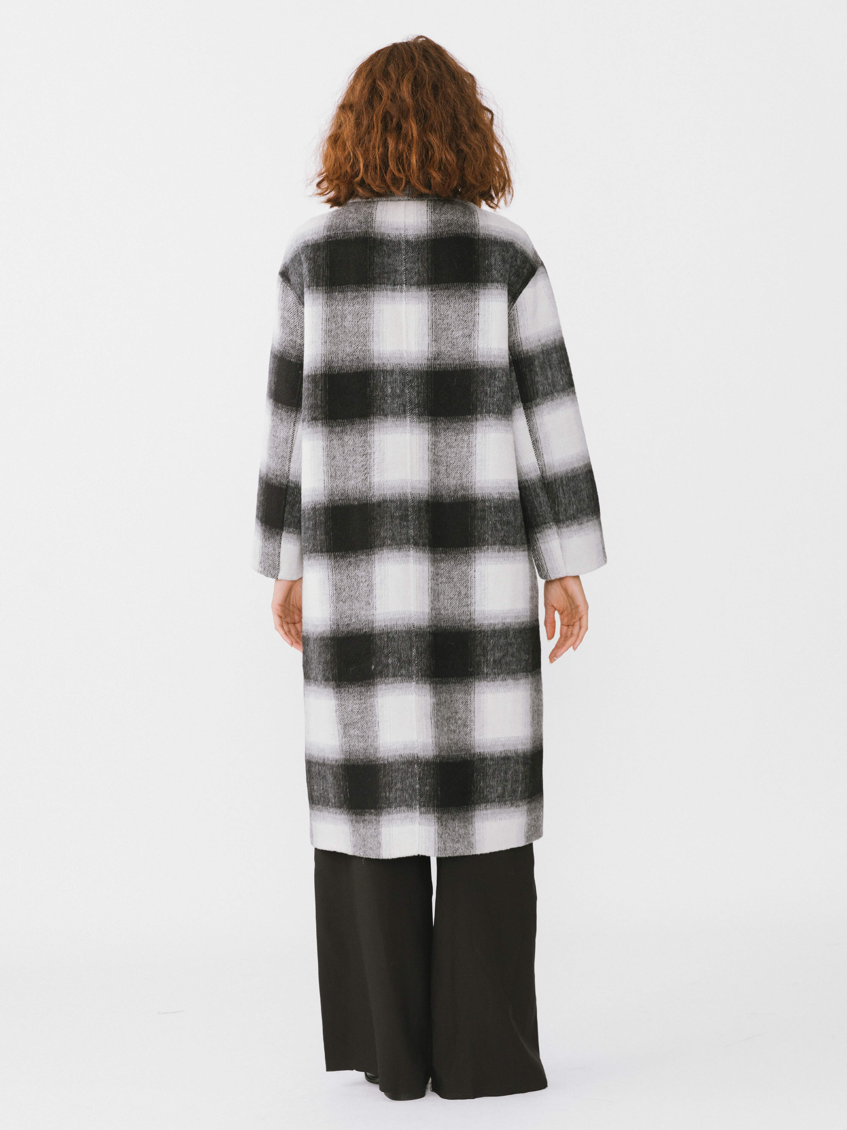 Classic Check Long Wool Coat - Image 5