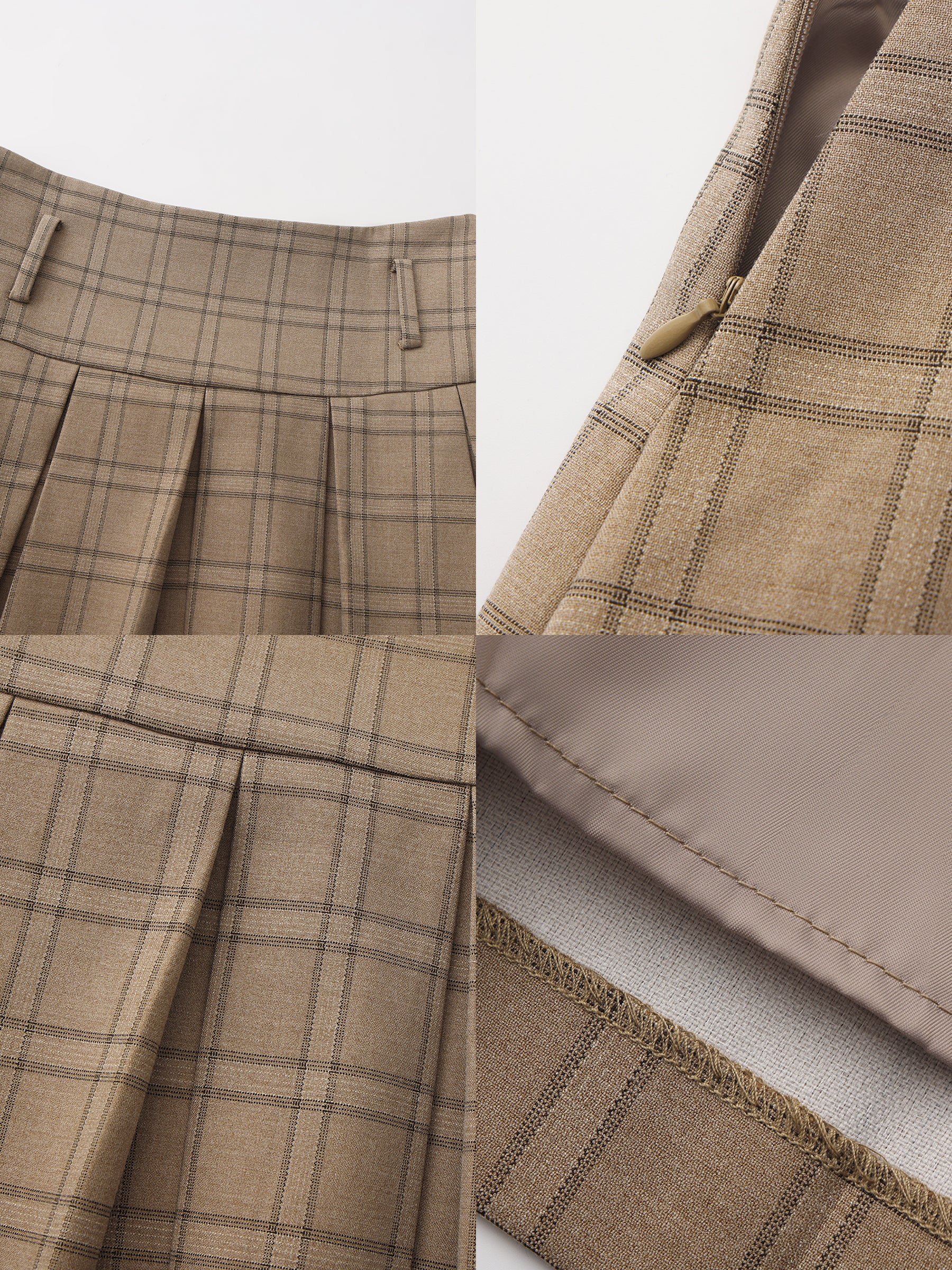 Classic Checked A-Line Pleated Mini Skirt - Image 9