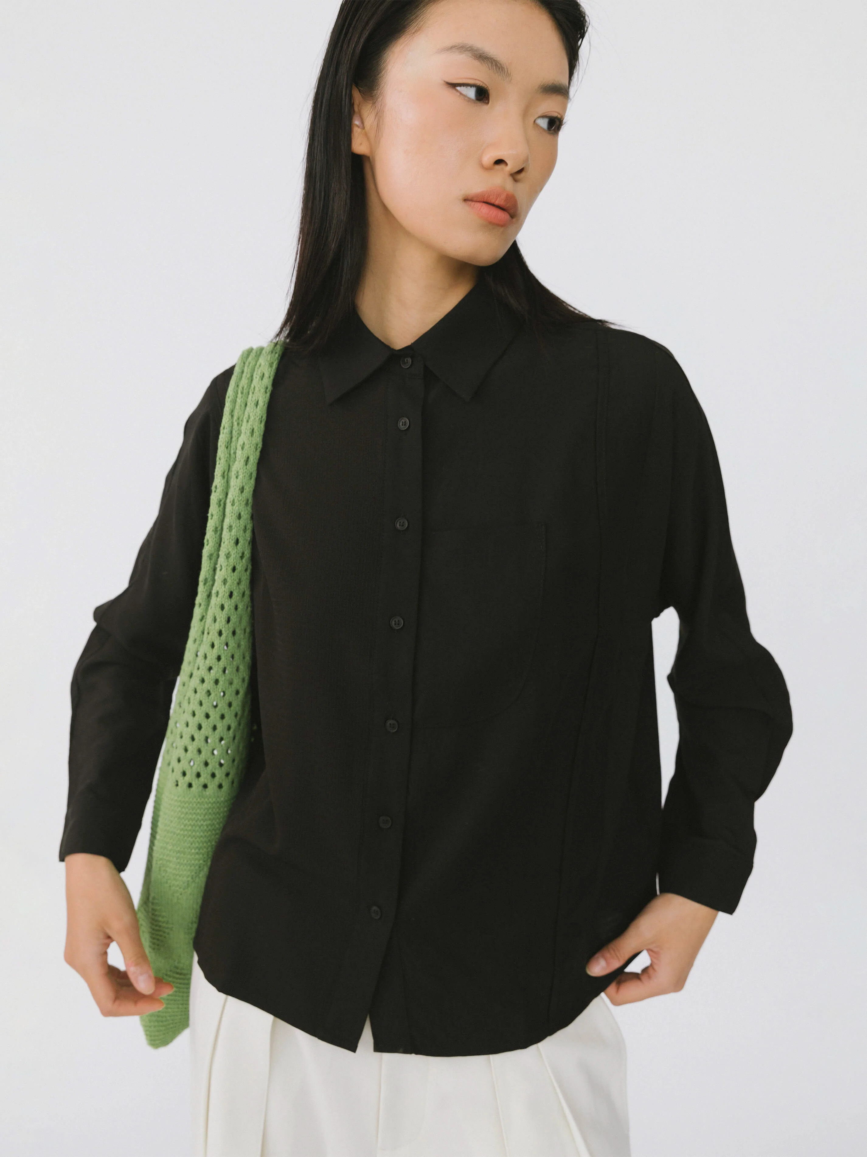 Asymmetric Panelled Shirt - Image 4