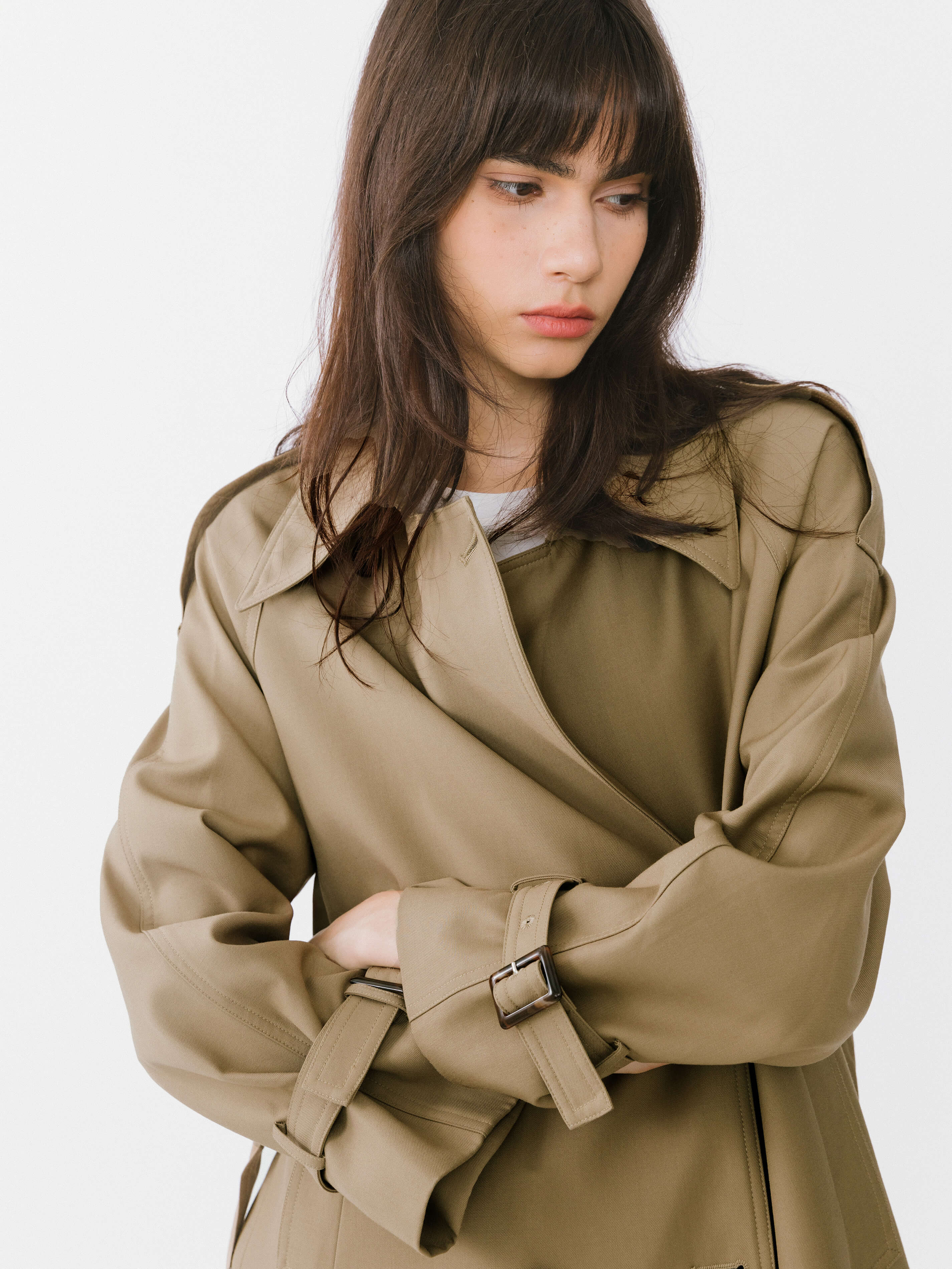 Classic Belted Double Breasted Trench Coat - Image 3