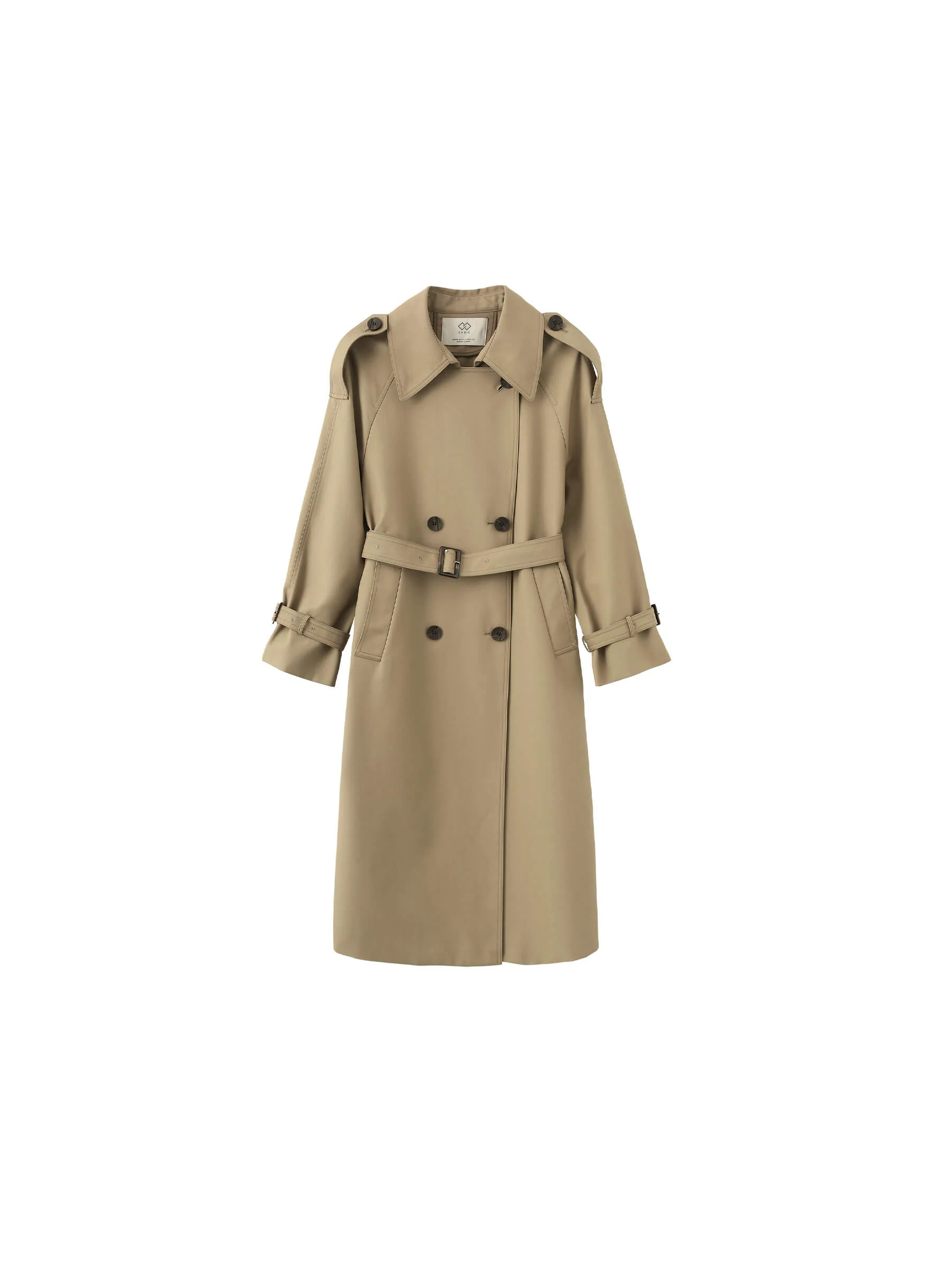 Classic Belted Double Breasted Trench Coat - Image 8