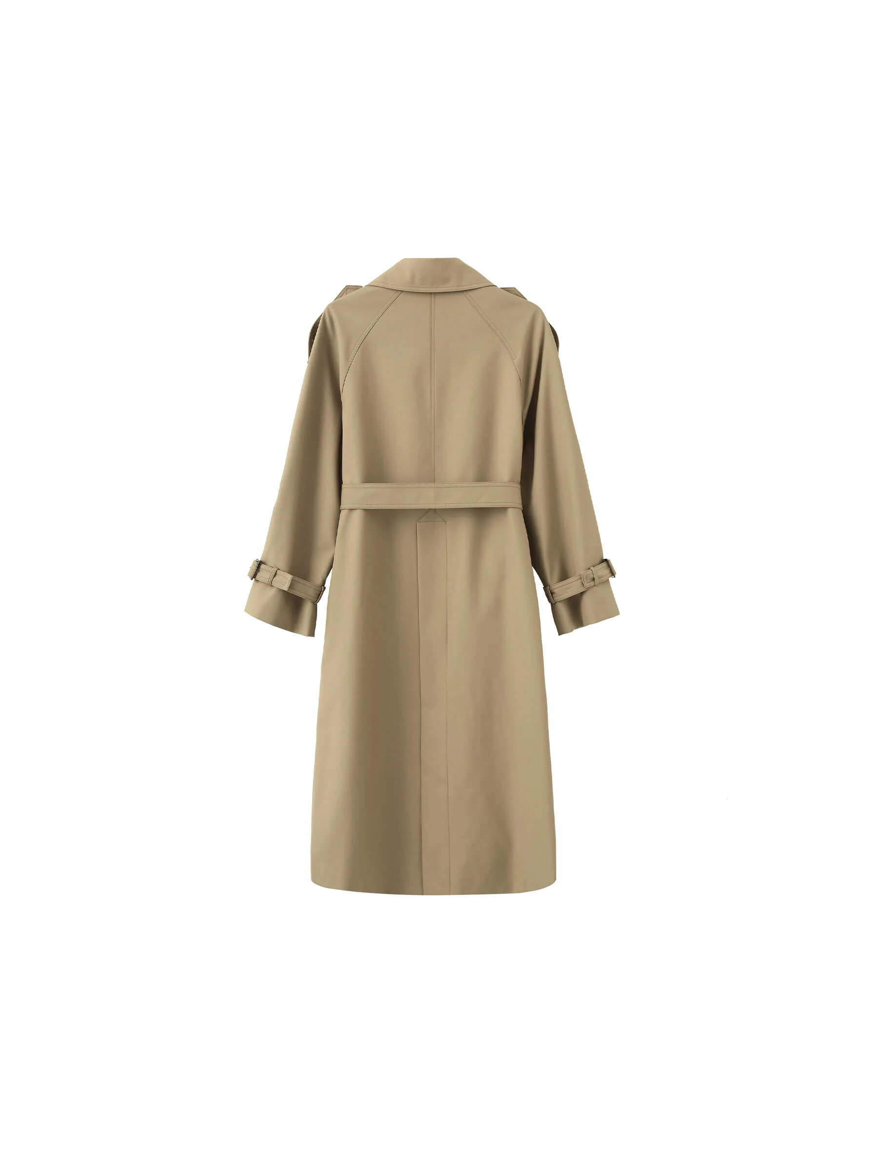 Classic Belted Double Breasted Trench Coat - Image 9