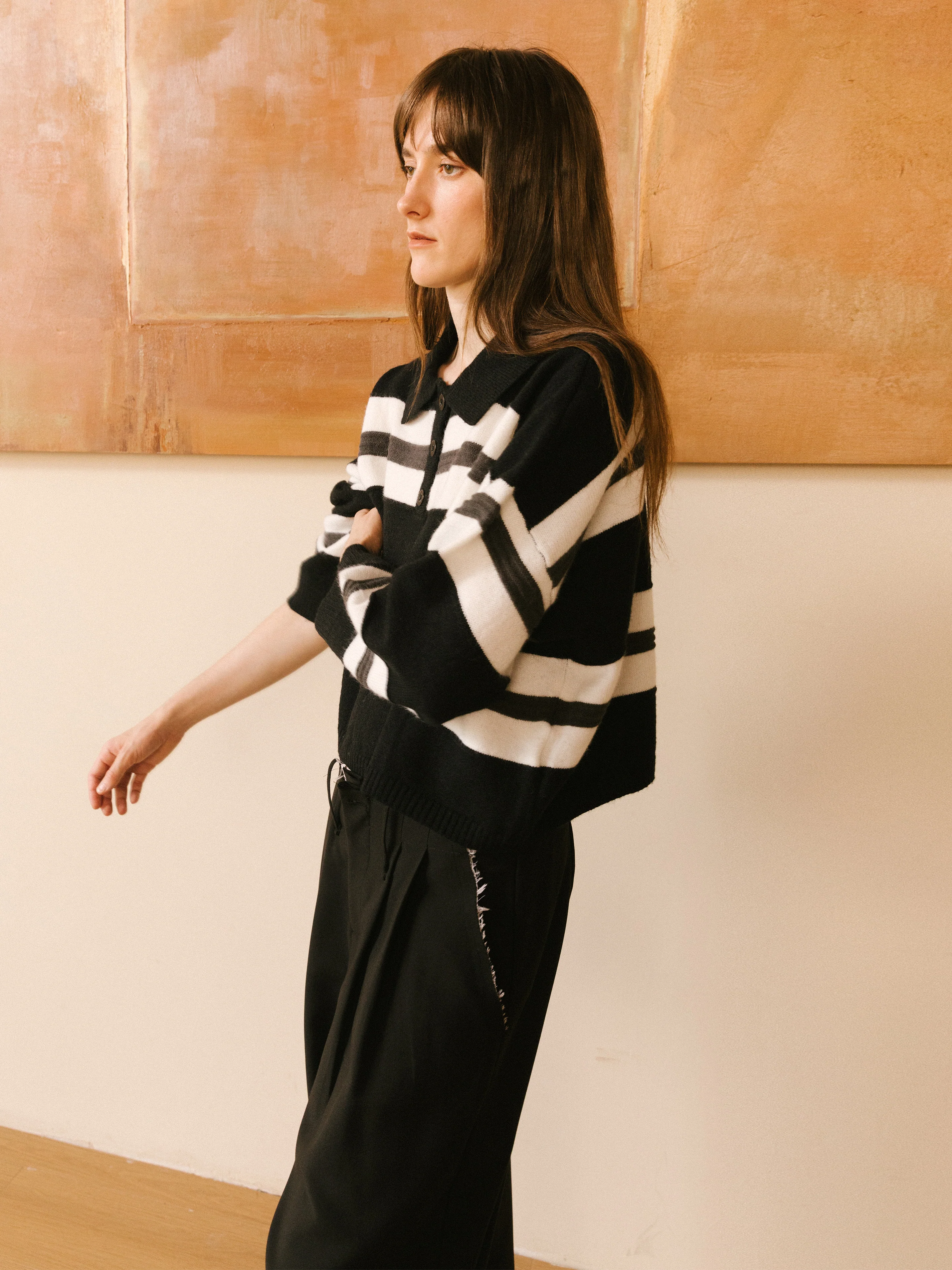 Oversized Contrast Striped Sweater - Image 11
