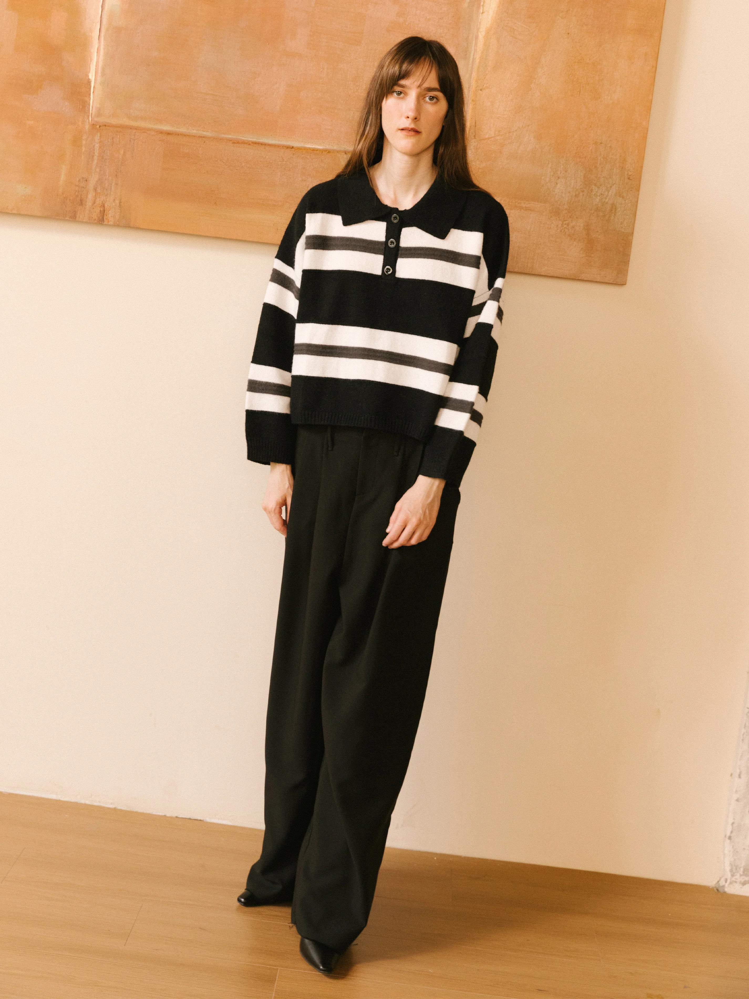 Oversized Contrast Striped Sweater - Image 12