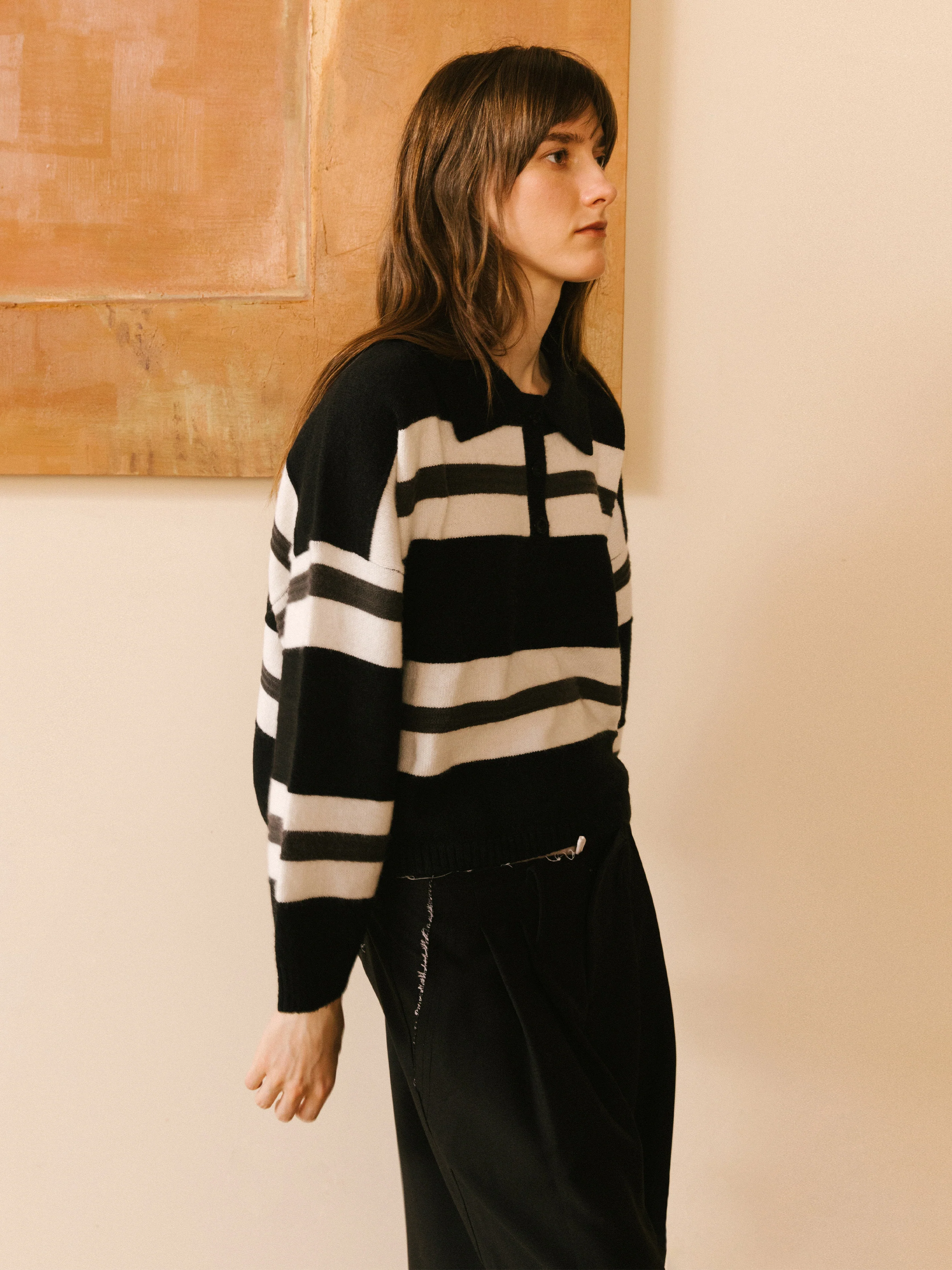 Oversized Contrast Striped Sweater - Image 13