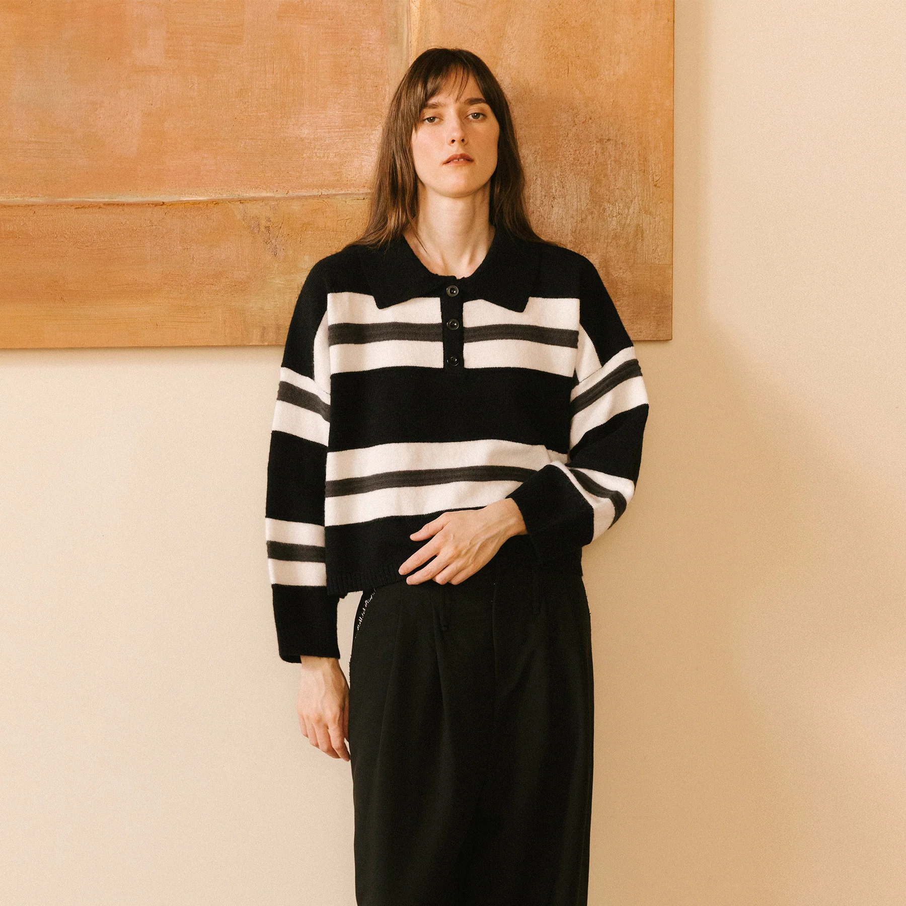 Oversized Contrast Striped Sweater - Image 14