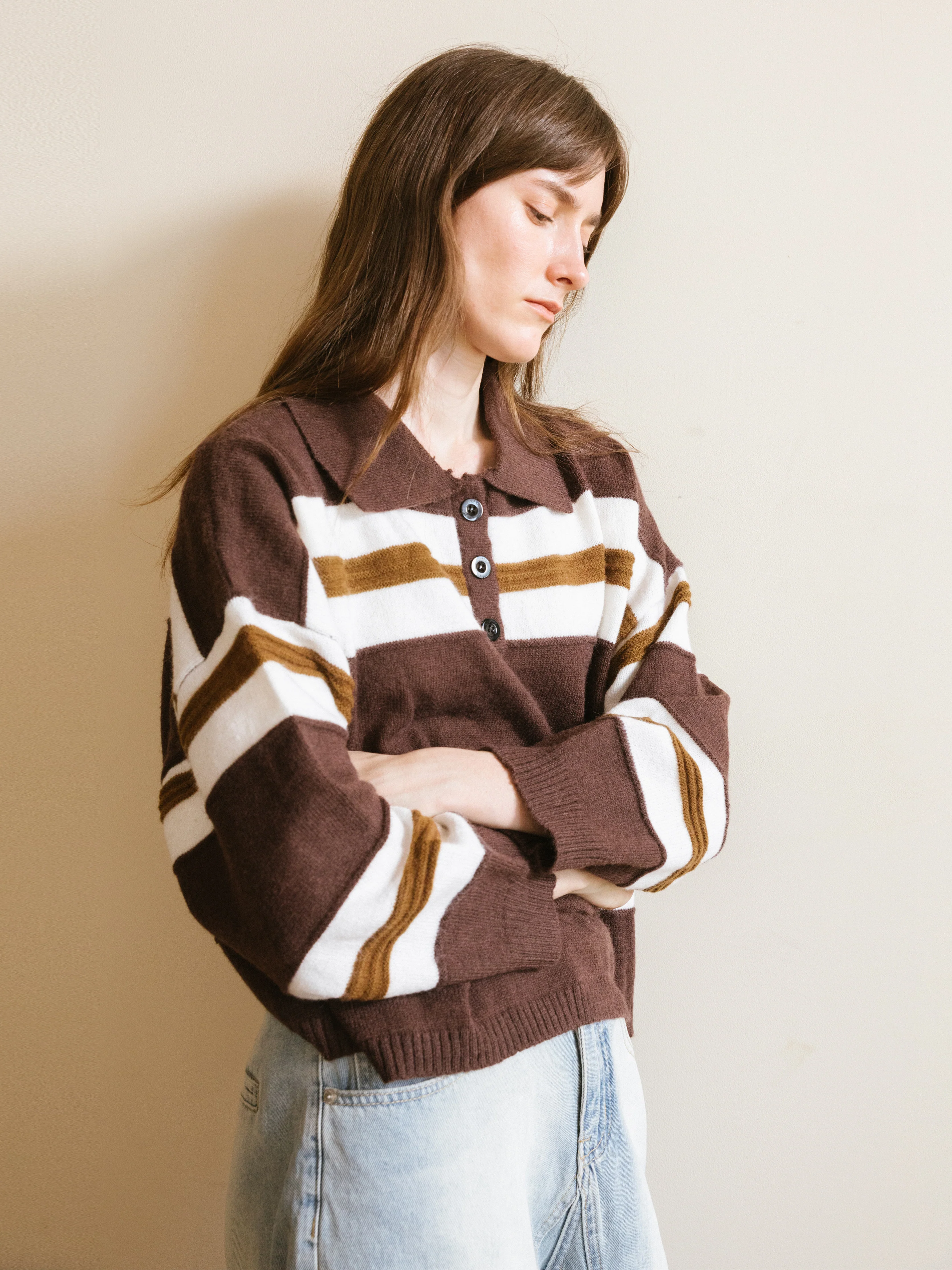 Oversized Contrast Striped Sweater - Image 3