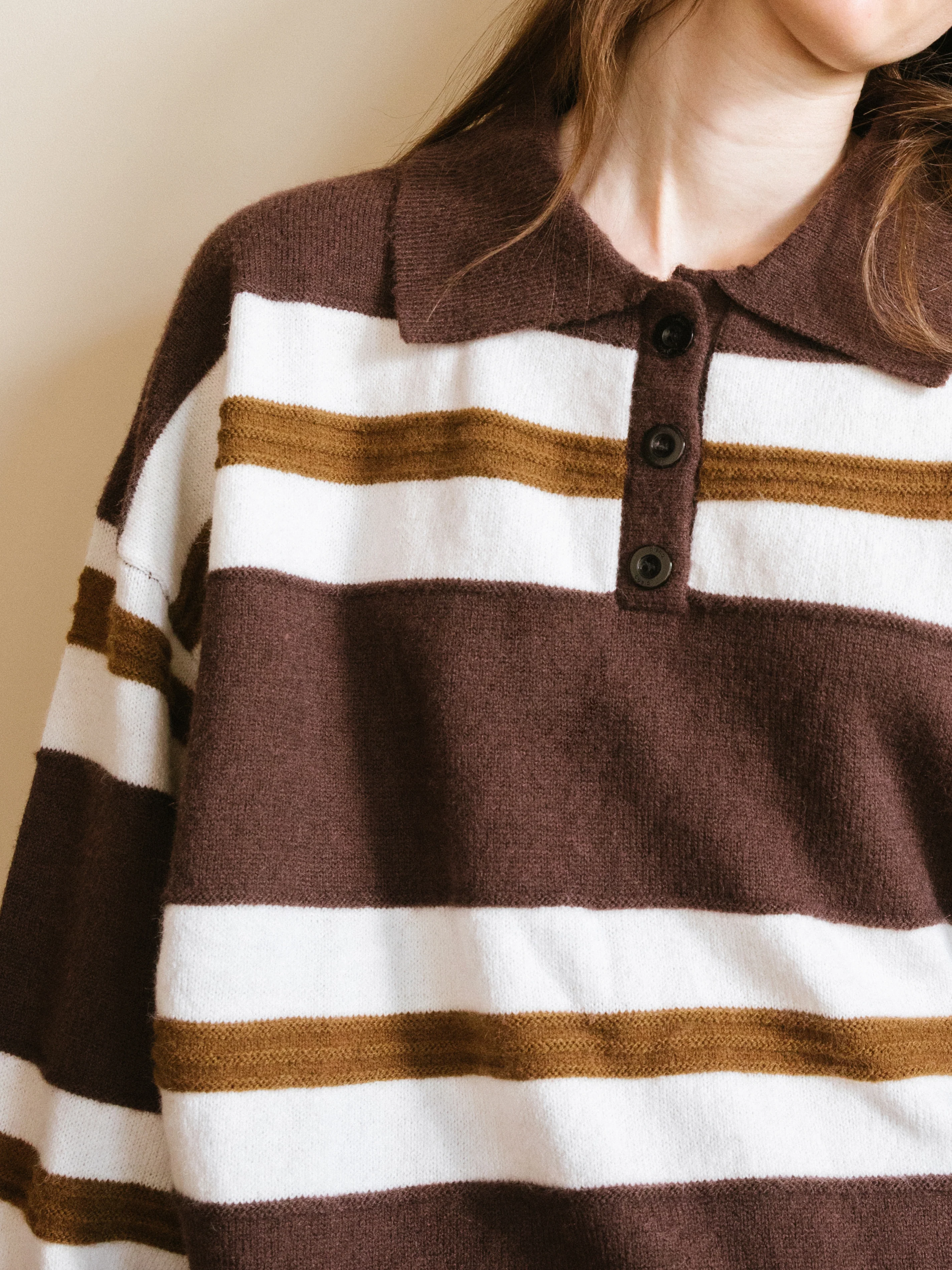 Oversized Contrast Striped Sweater - Image 4