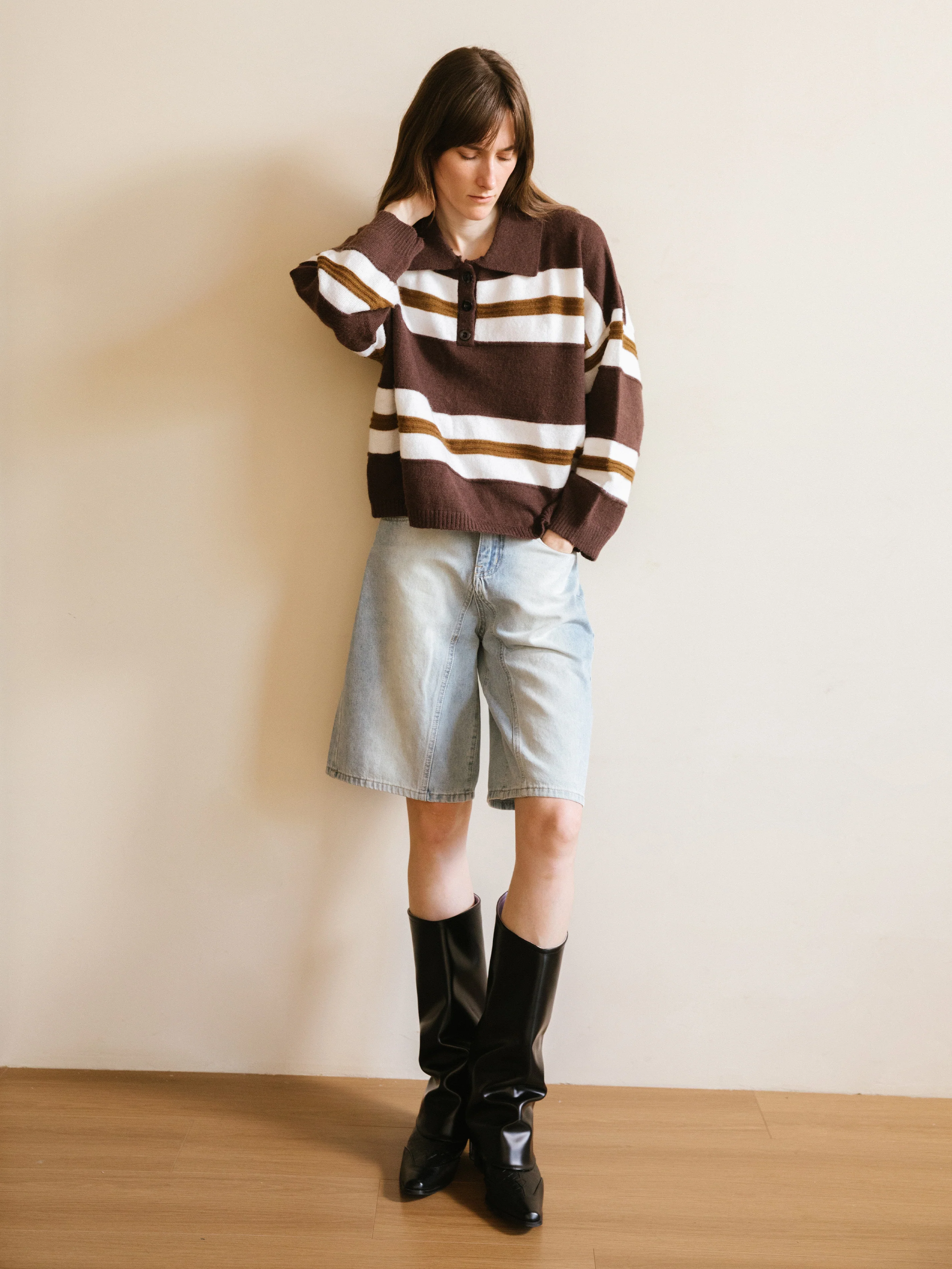 Oversized Contrast Striped Sweater - Image 5
