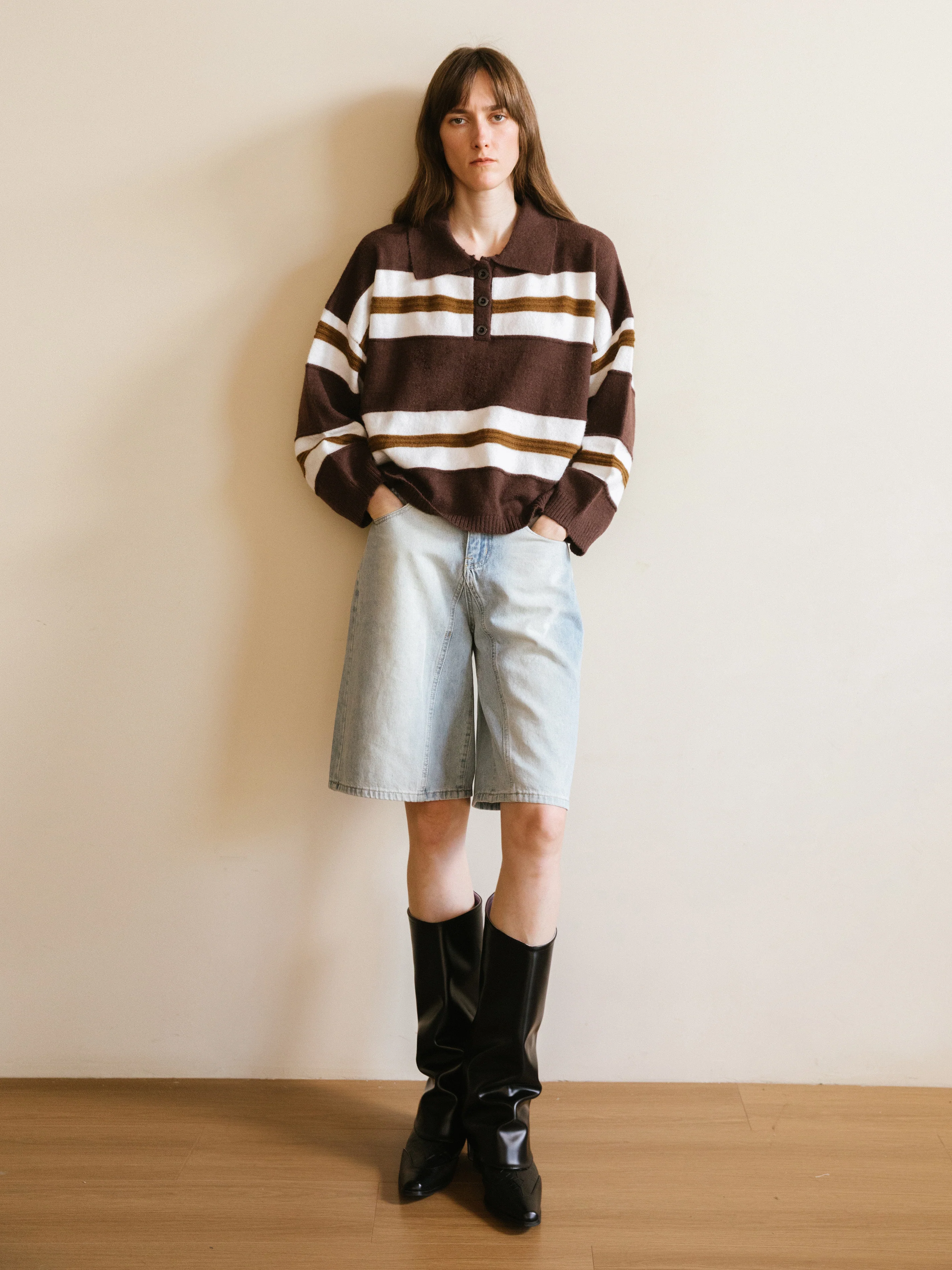 Oversized Contrast Striped Sweater - Image 6