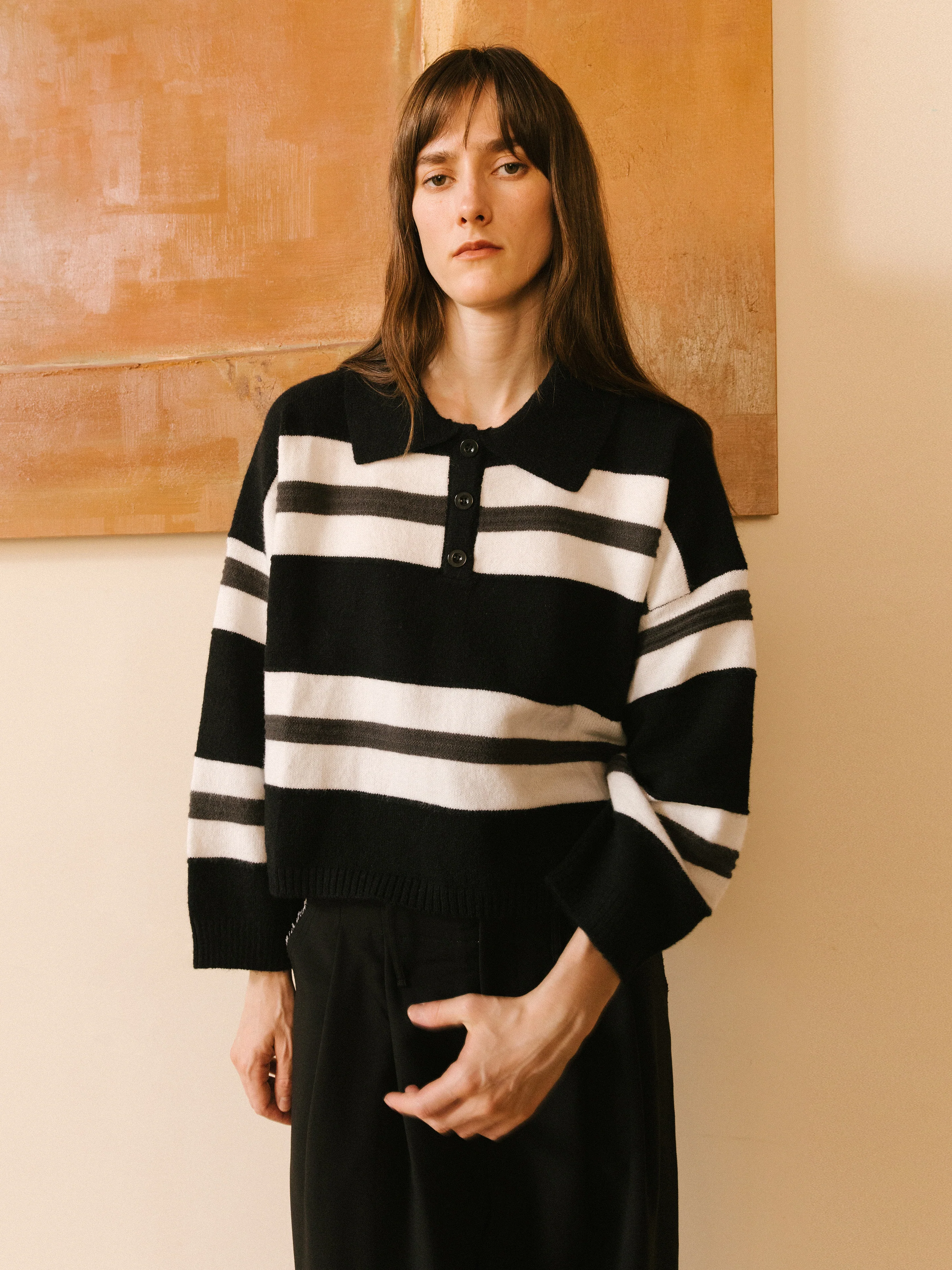 Oversized Contrast Striped Sweater - Image 8