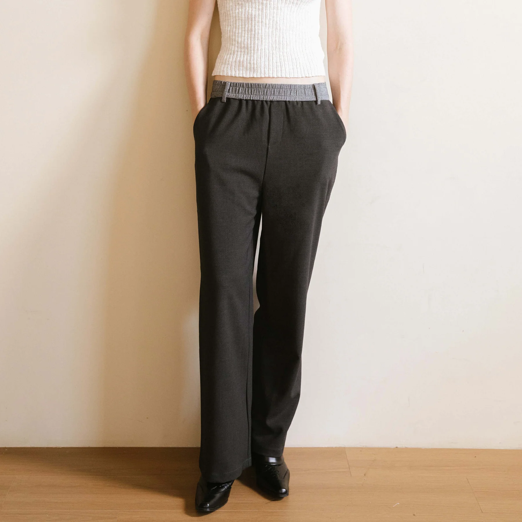 Colorblock Casual Straight Trousers - Image 8