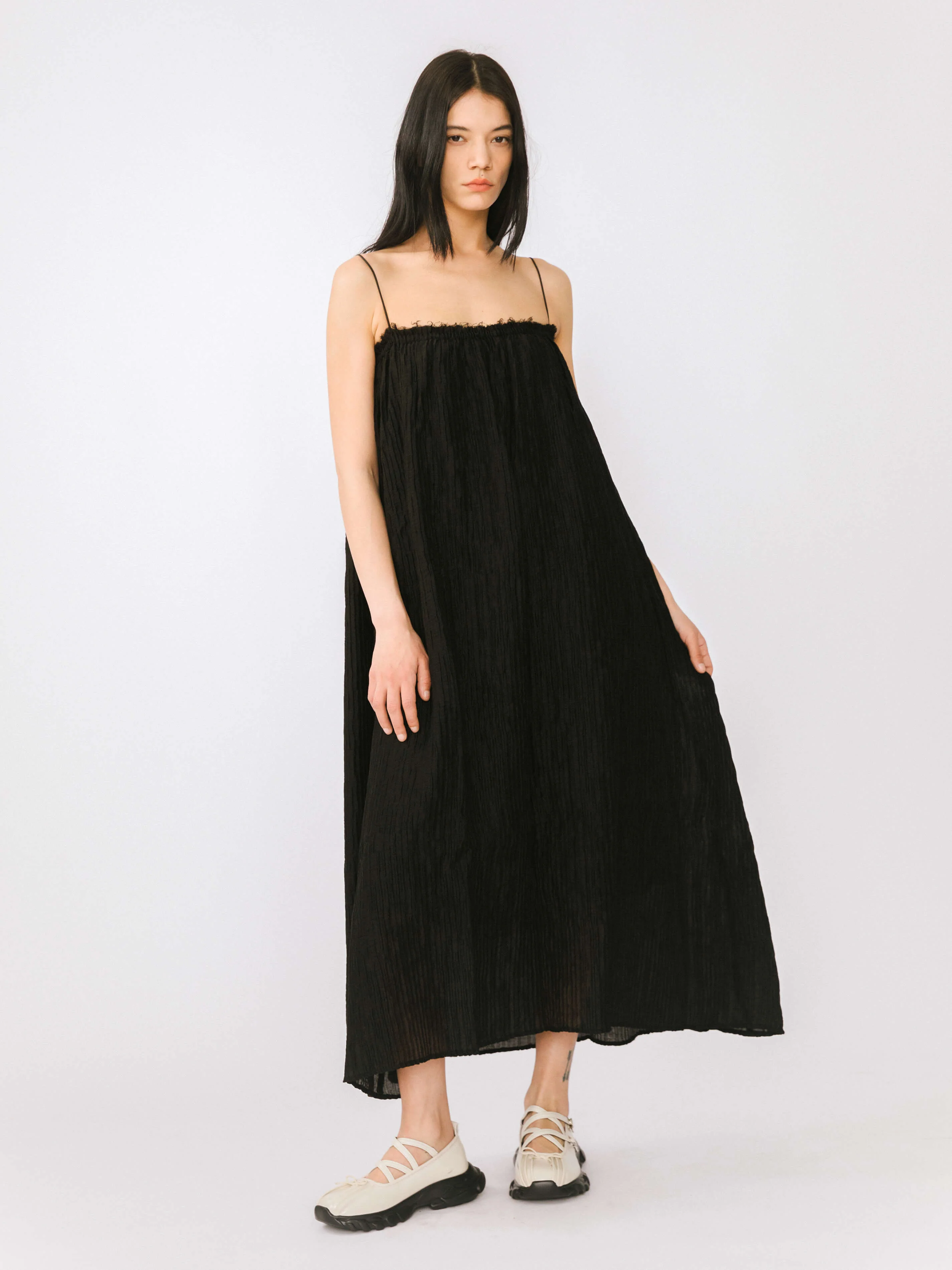 Spaghetti Strap A-line Maxi Dress - Image 15