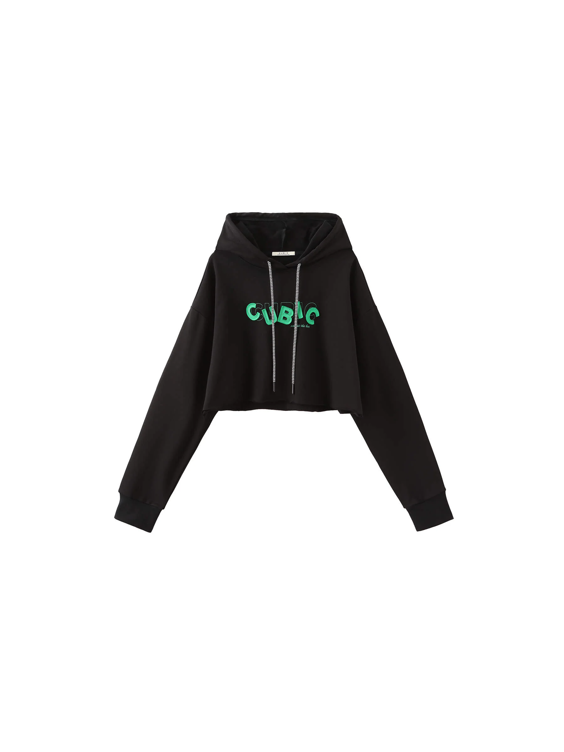 CUBIC Print Hooded Cropped Sweatshirt - Image 26