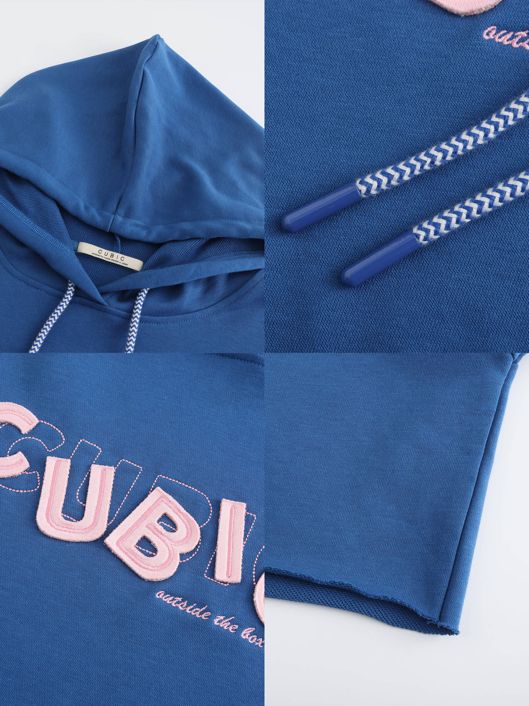 CUBIC Print Hooded Cropped Sweatshirt - Image 29