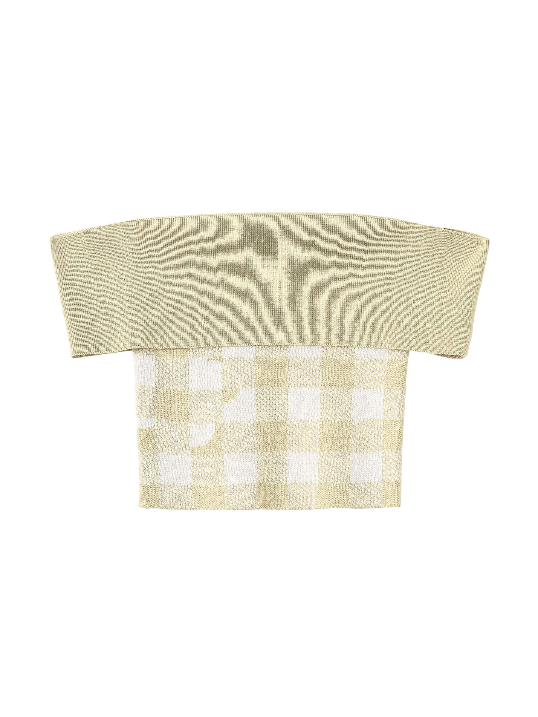 Off-Shoulder Checkered Knit Cami Top - Image 22