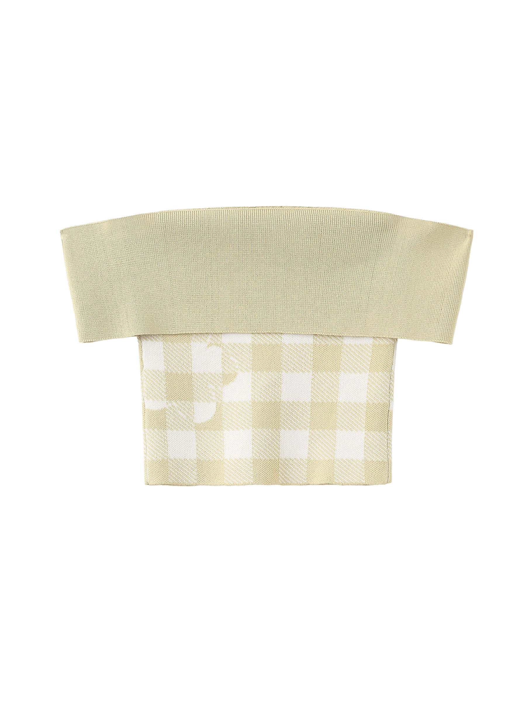 Off-Shoulder Checkered Knit Cami Top - Image 23