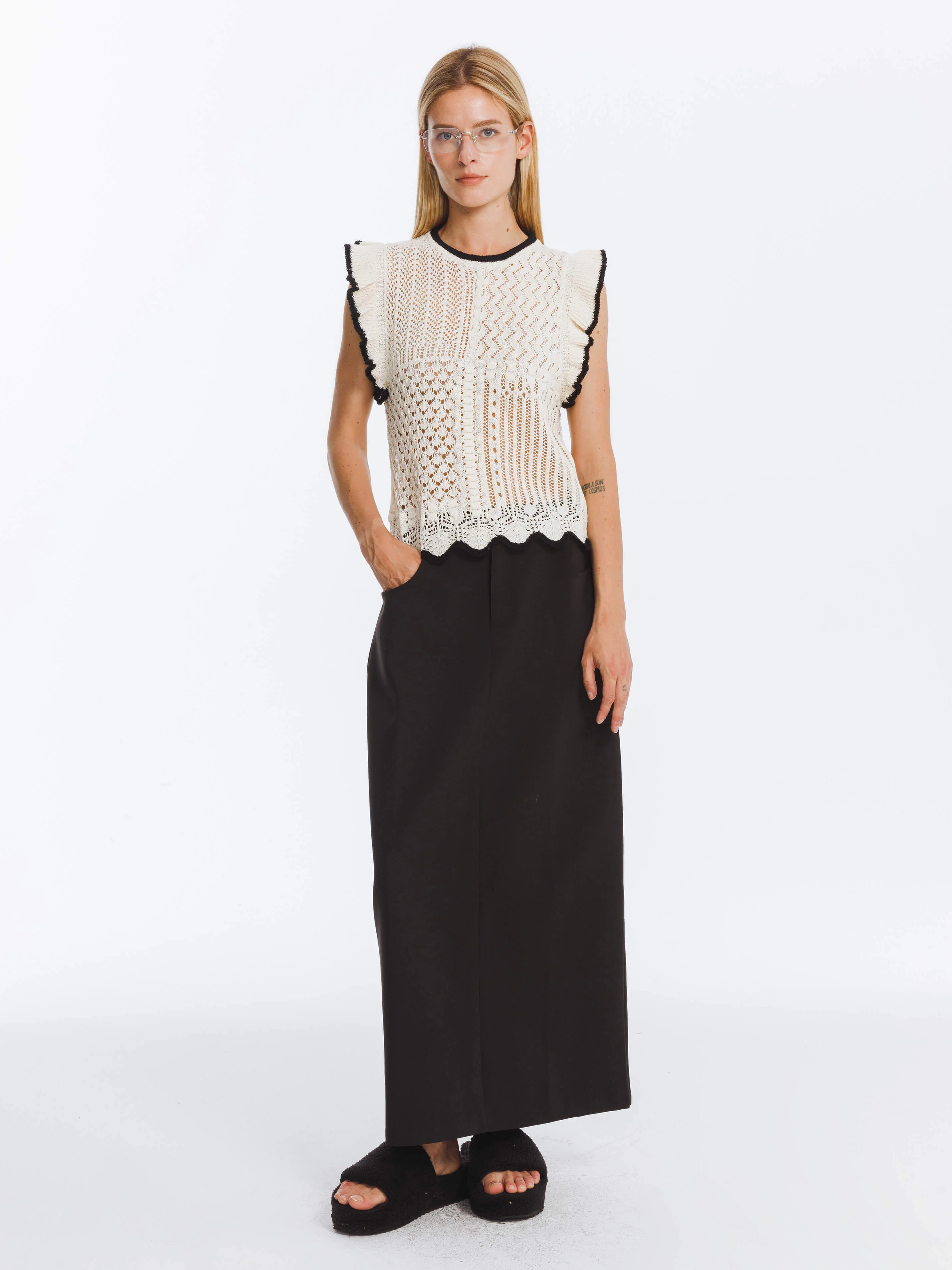 High Waist Long skirt with Back Slit - Image 10