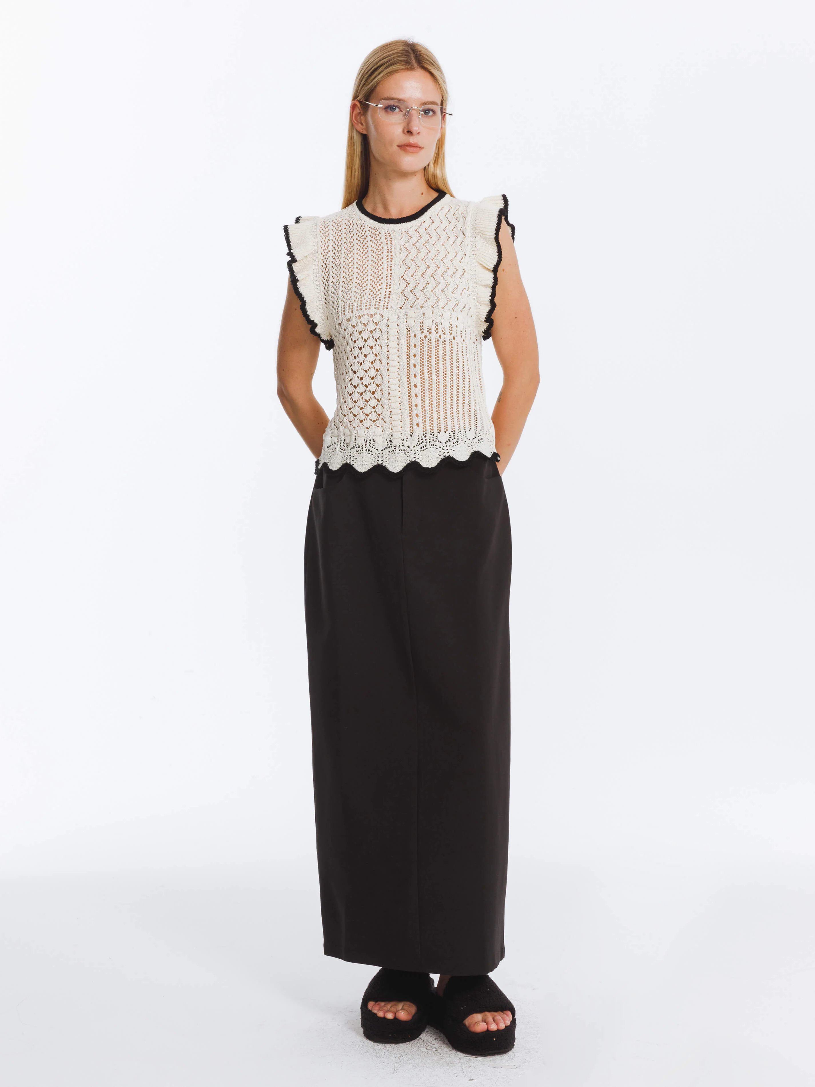 High Waist Long skirt with Back Slit - Image 12