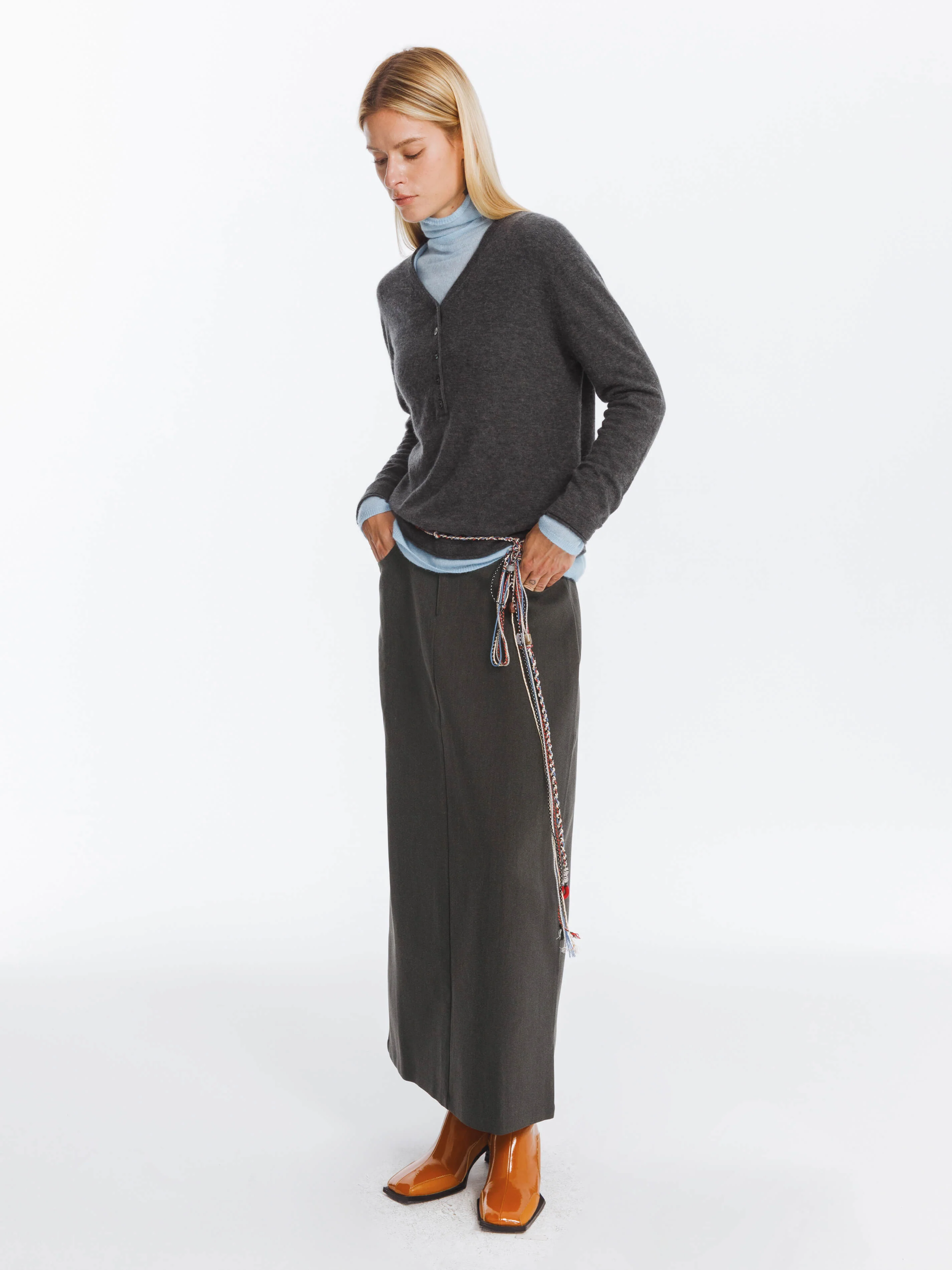 High Waist Long skirt with Back Slit - Image 5
