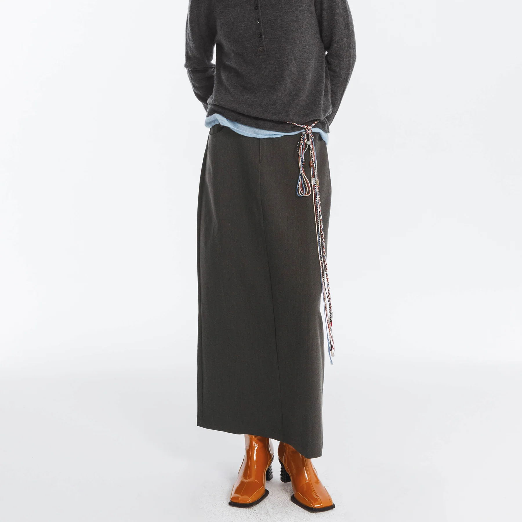 High Waist Long skirt with Back Slit - Image 7