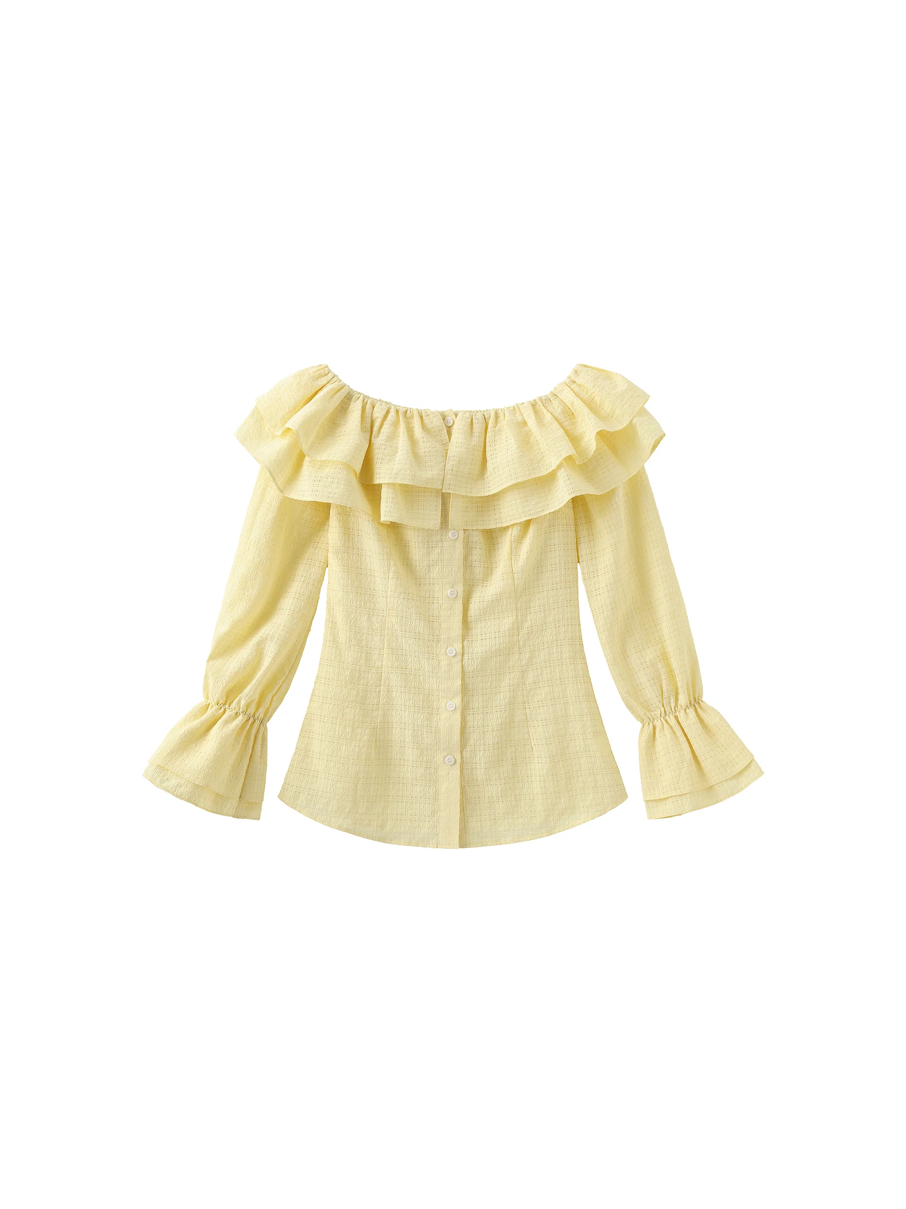 Frills Volume Off Neckline Shirt - Image 18