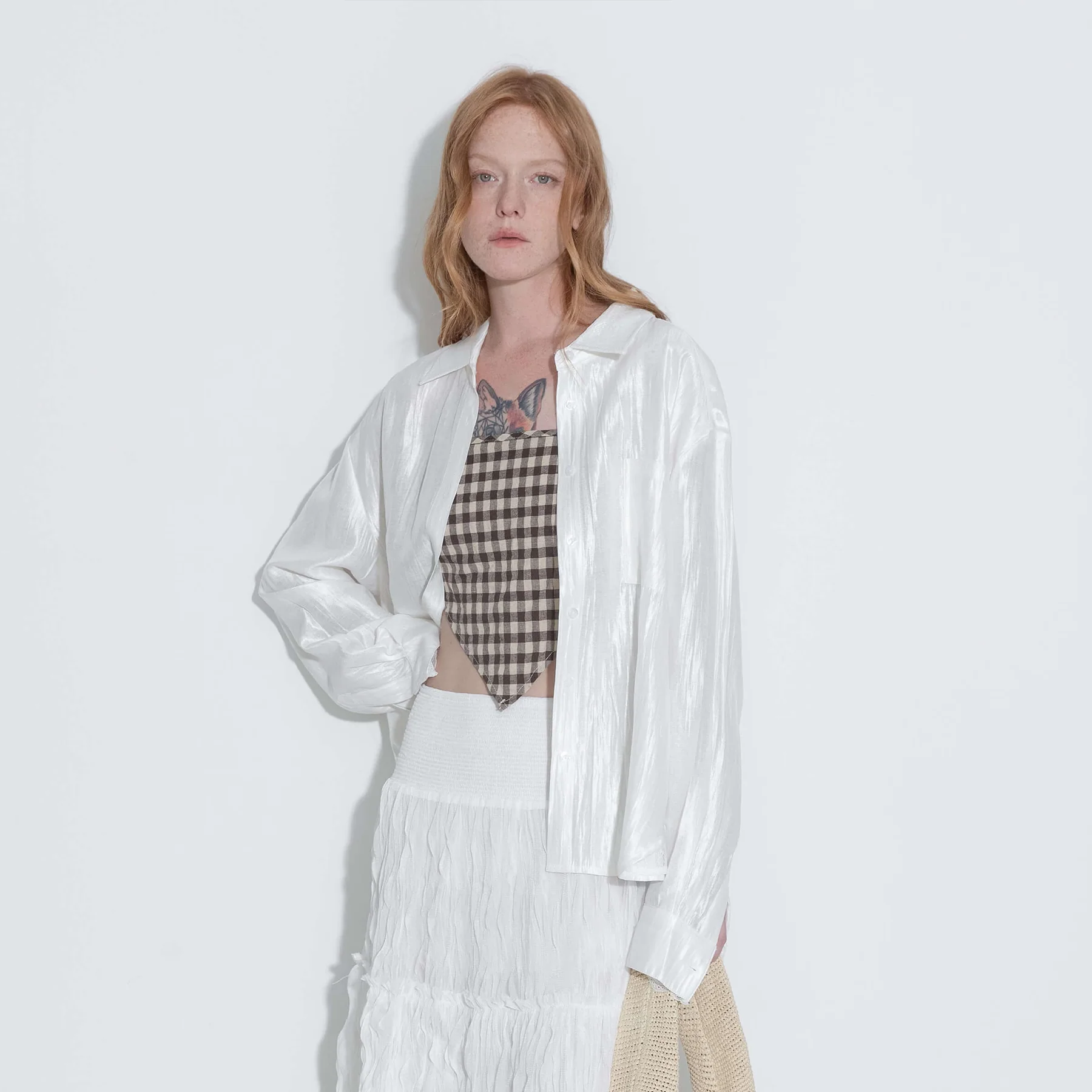 Lace Patchwork Loose Long Sleeves Shirt - Image 3