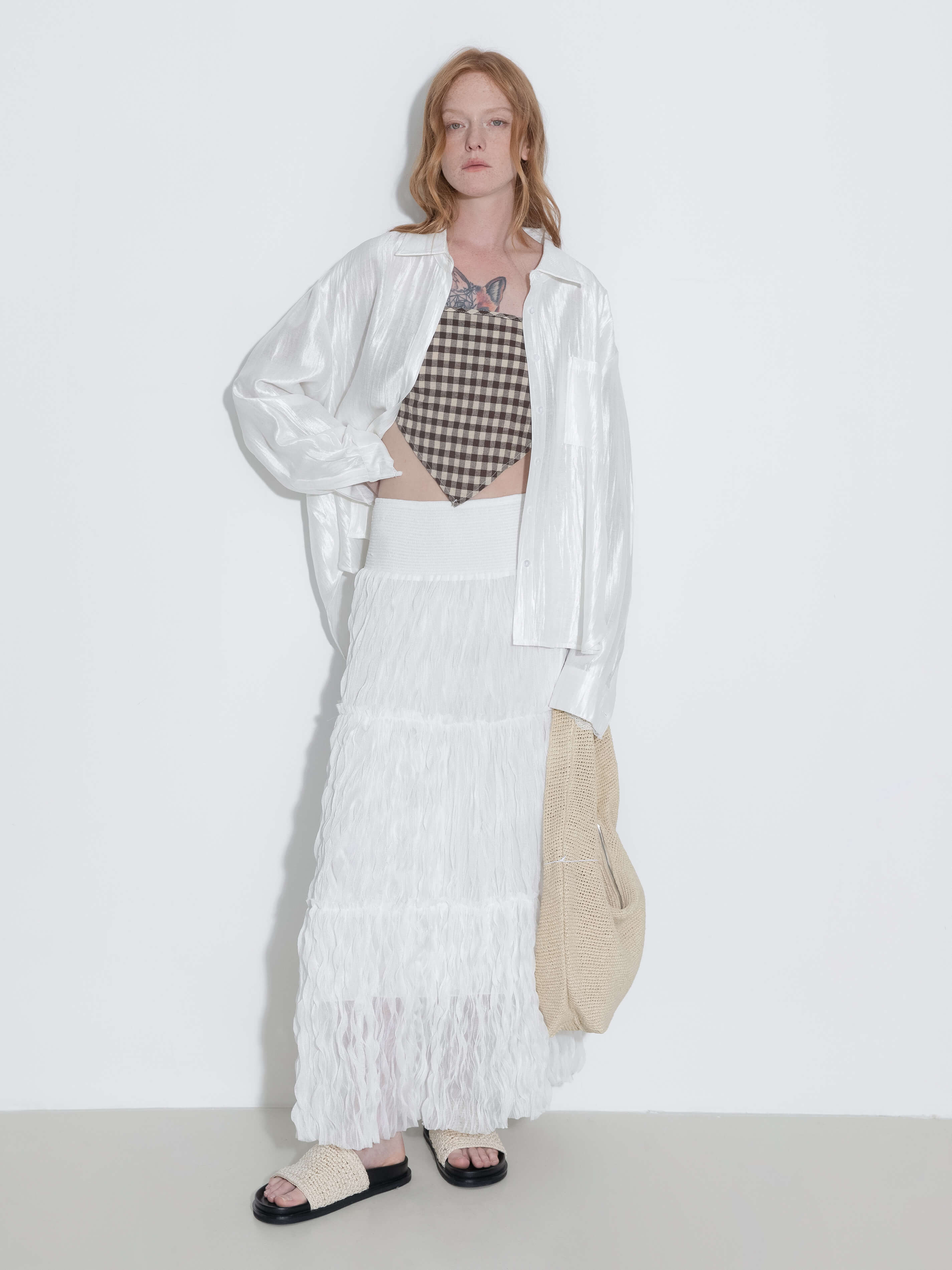 Lace Patchwork Loose Long Sleeves Shirt - Image 5