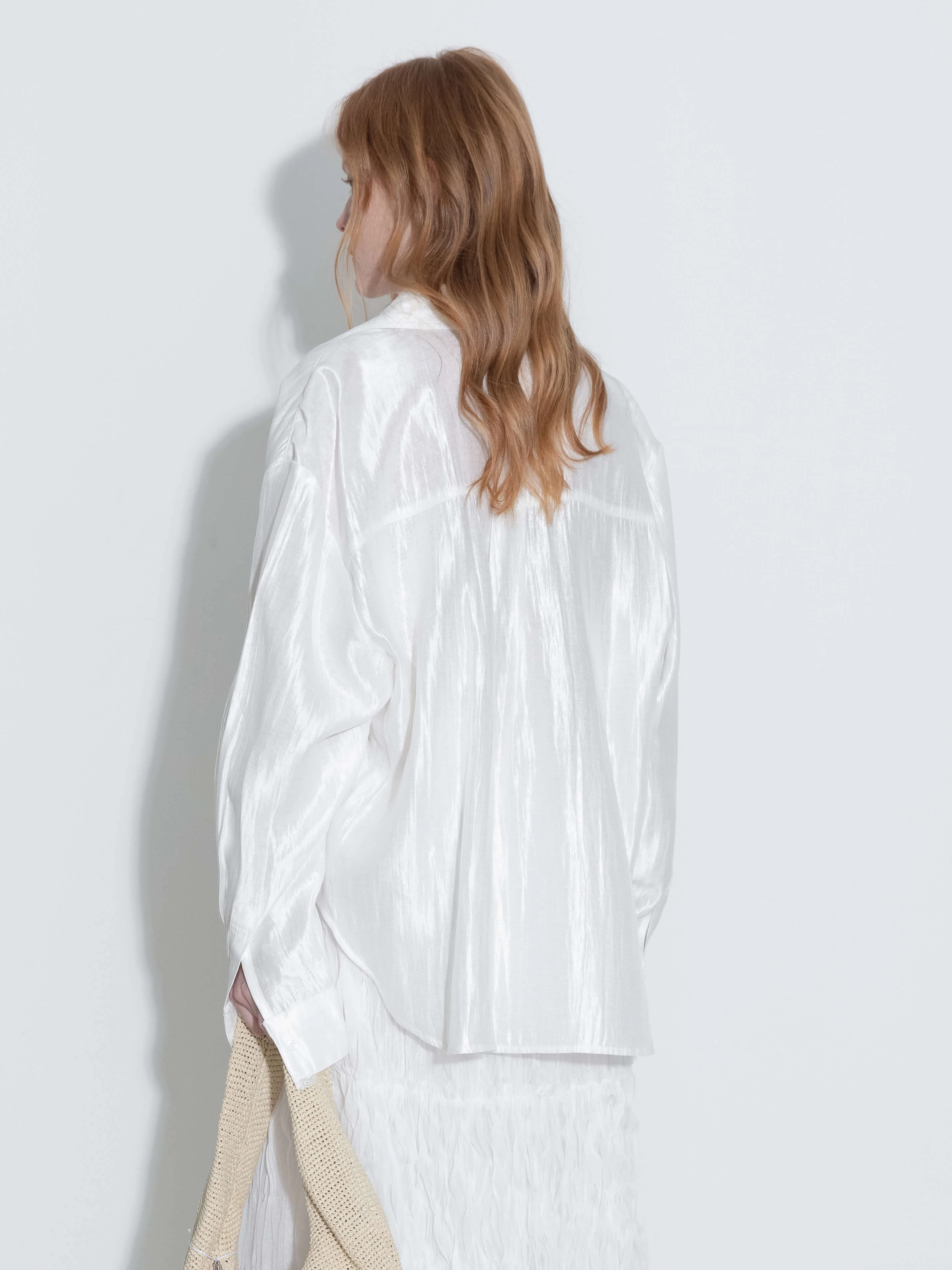 Lace Patchwork Loose Long Sleeves Shirt - Image 7