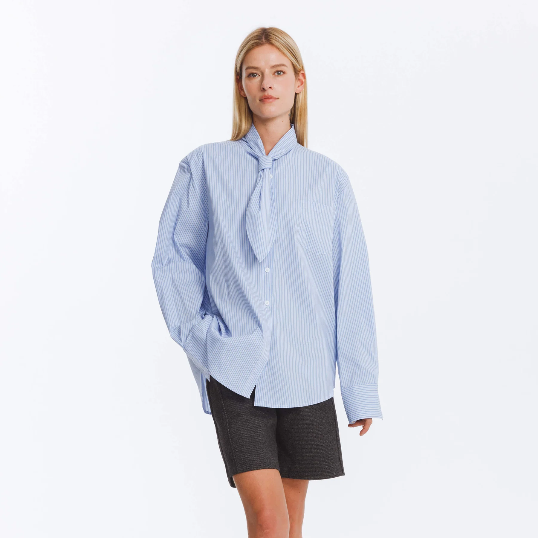Vintage Tie Loose Striped Shirt - Image 7