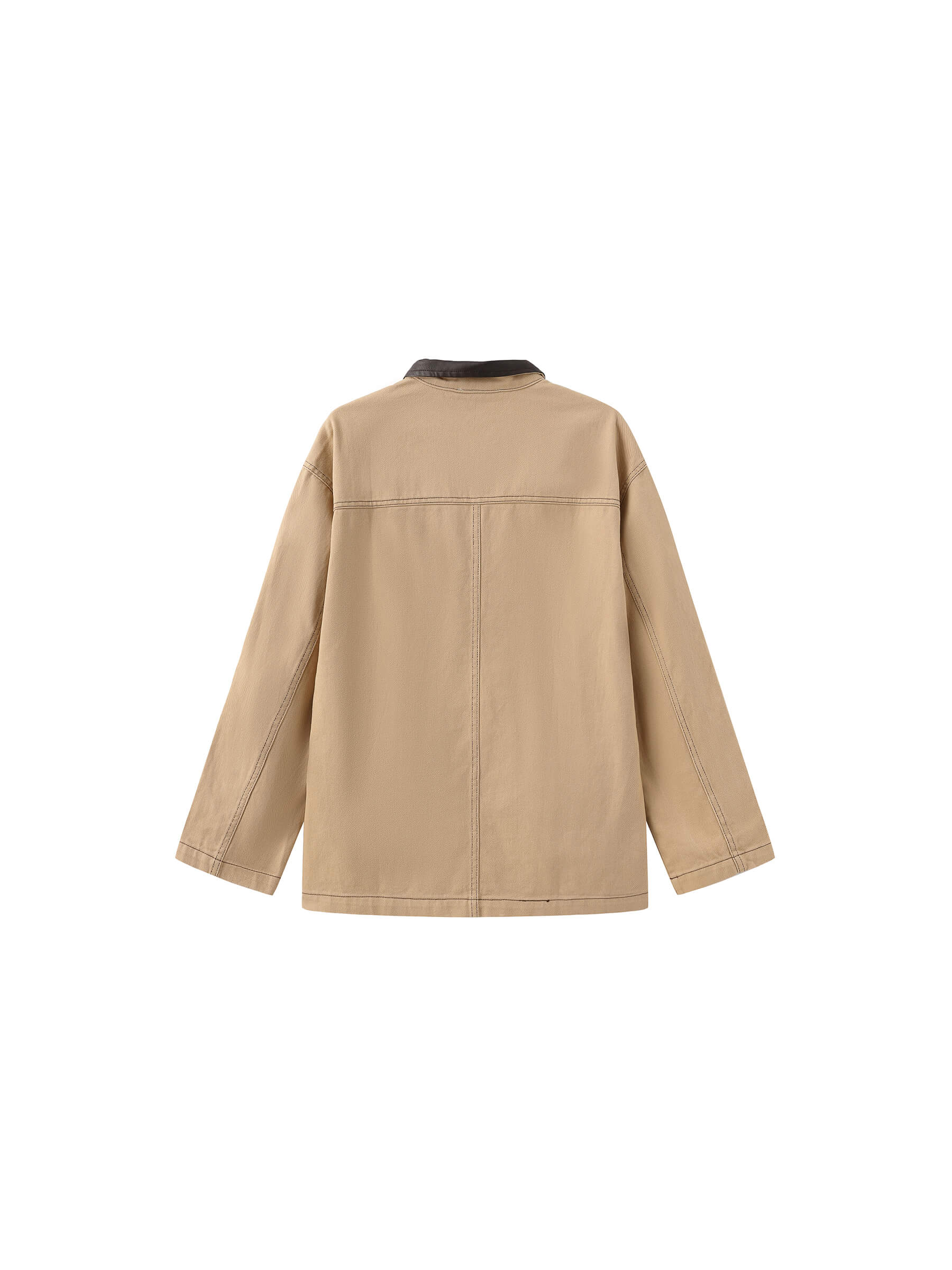 Cotton Loose Lapel Jacket with Asymmetric Pockets - Image 9
