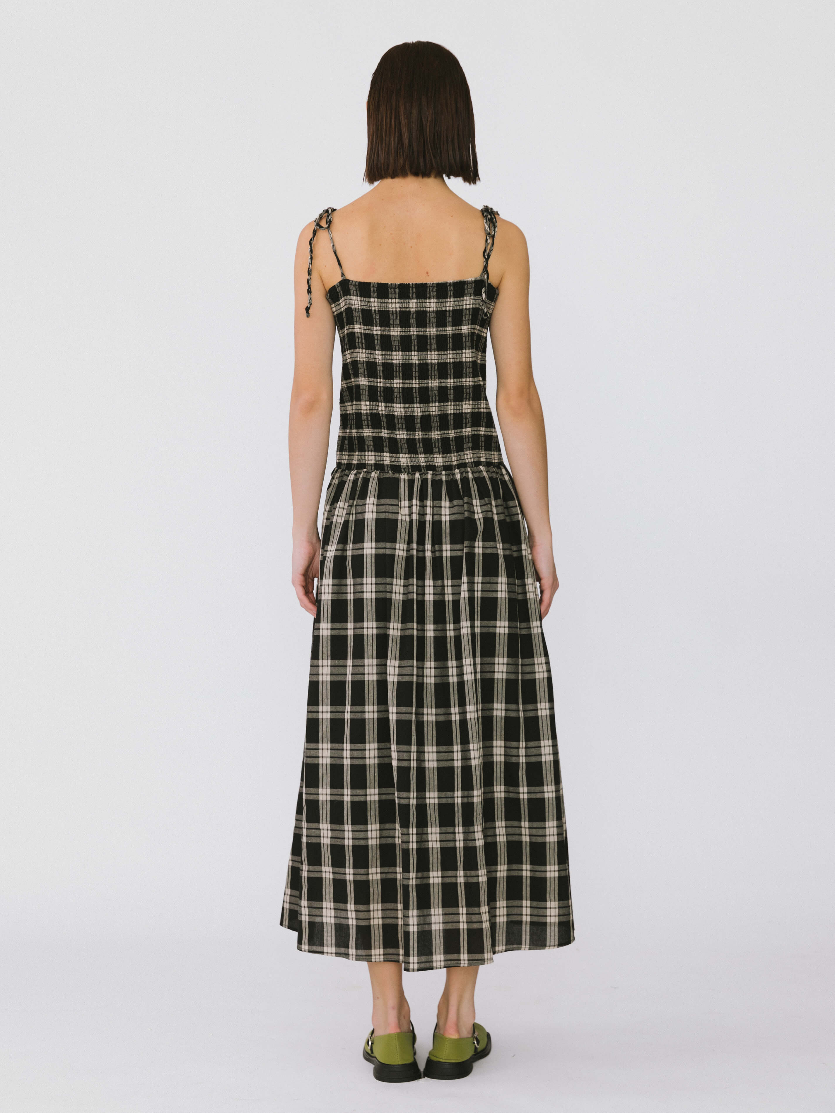 Pure Cotton Plaid Sling Dress - Image 6