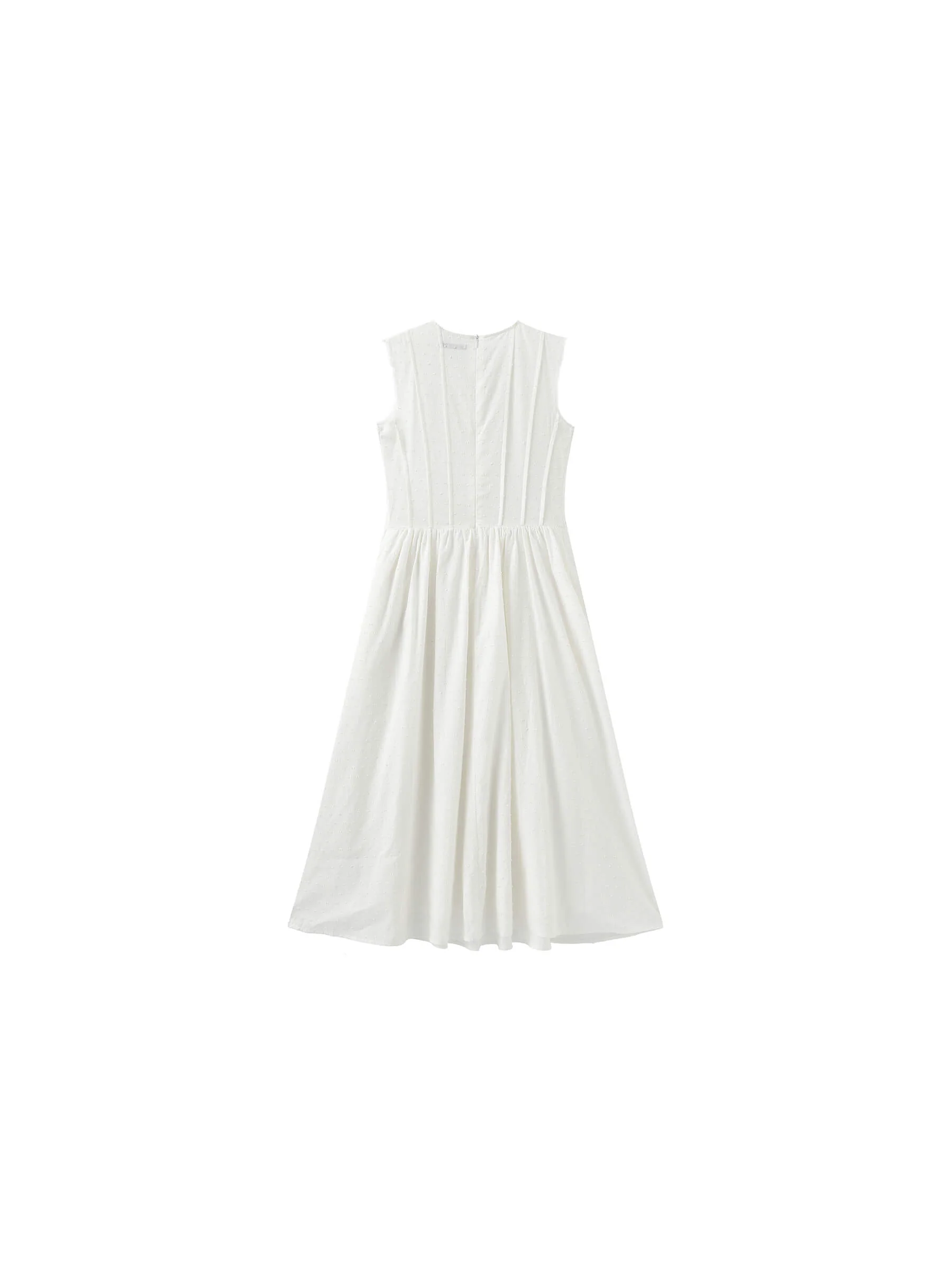 Pure Cotton Sleeveless White Dress - Image 9