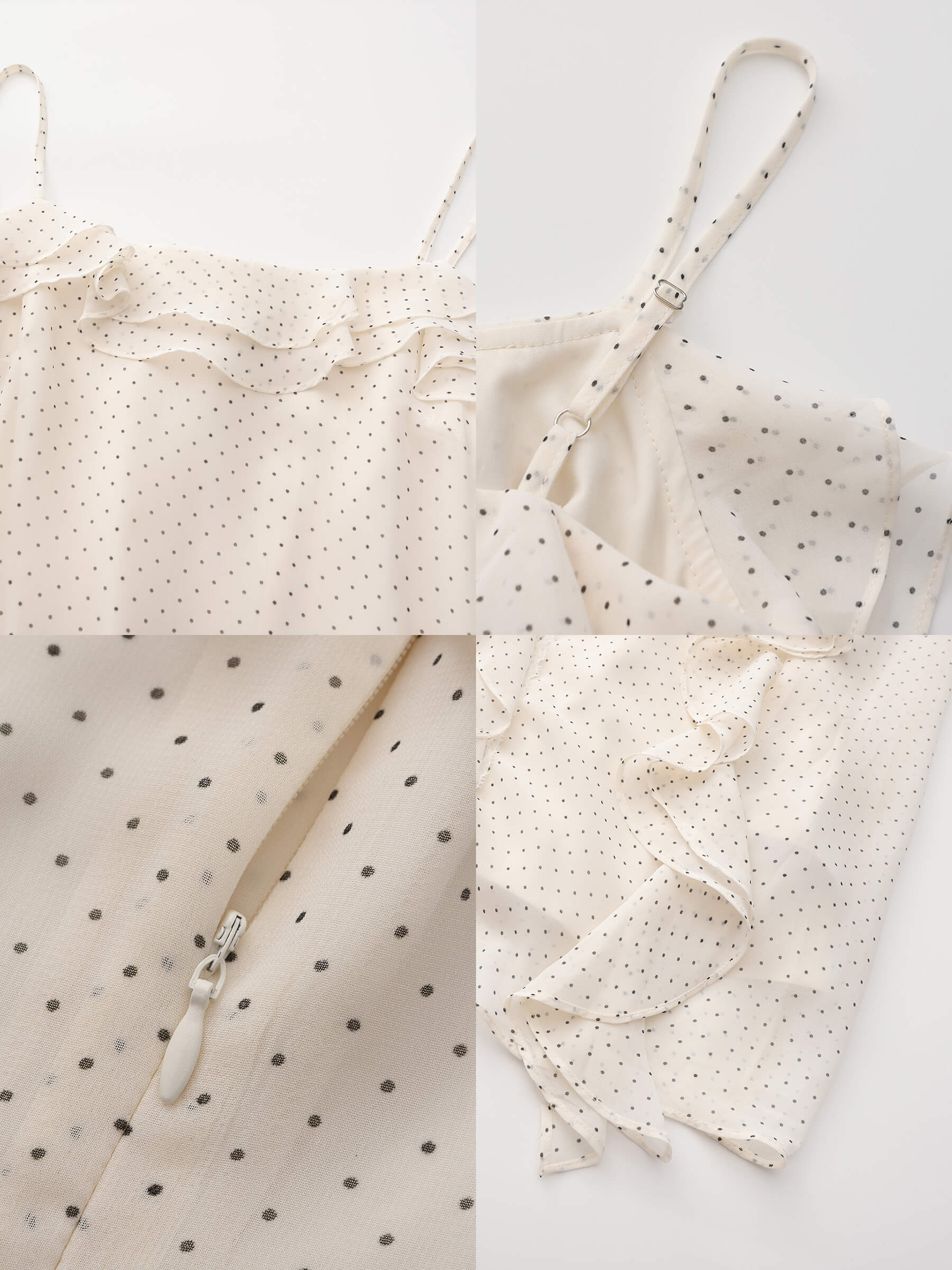 Irregular Ruffled Polka Dot Sling Skirt - Image 10
