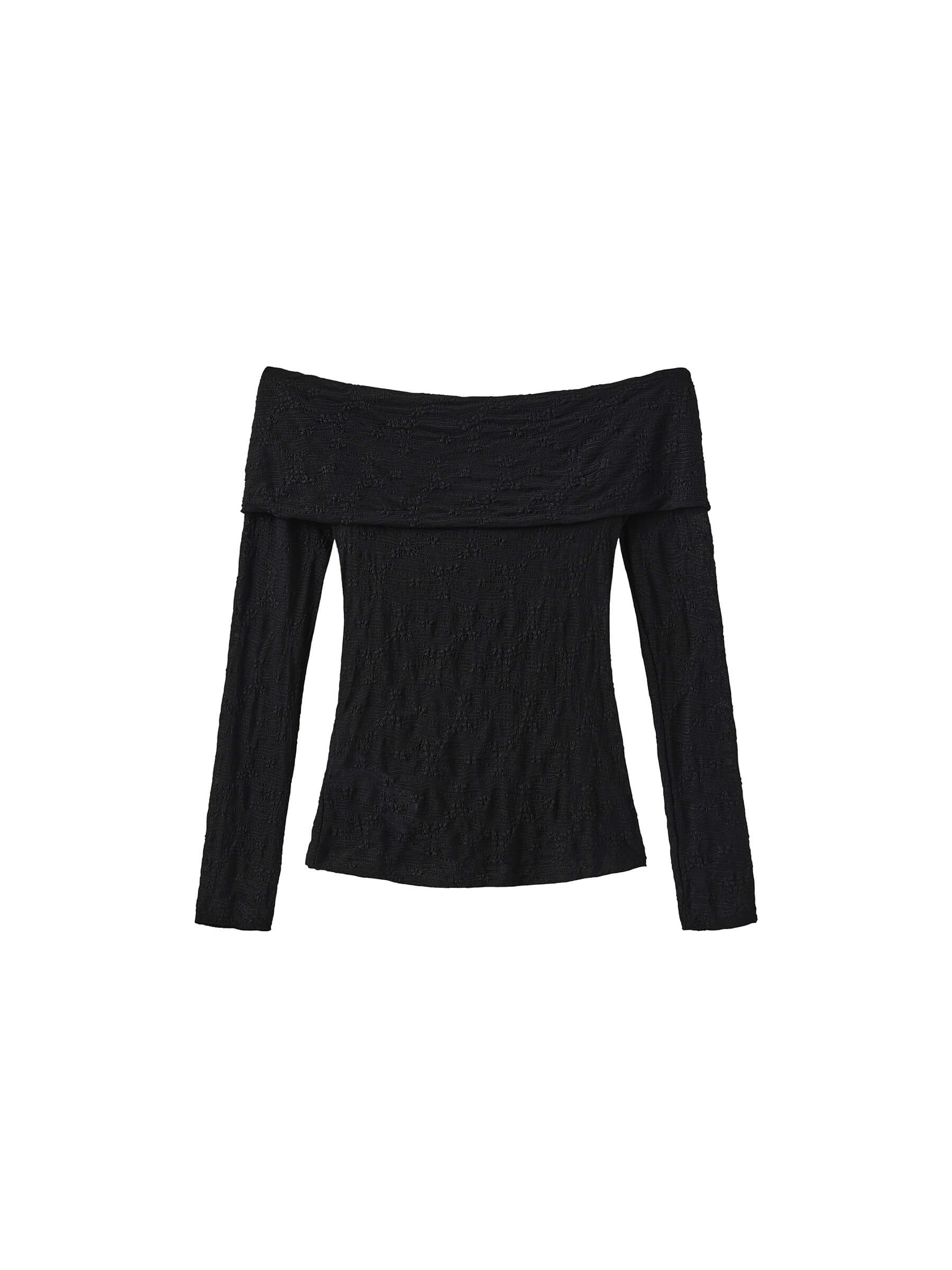 Pleated Off Shoulder Long Sleeves Top - Image 9