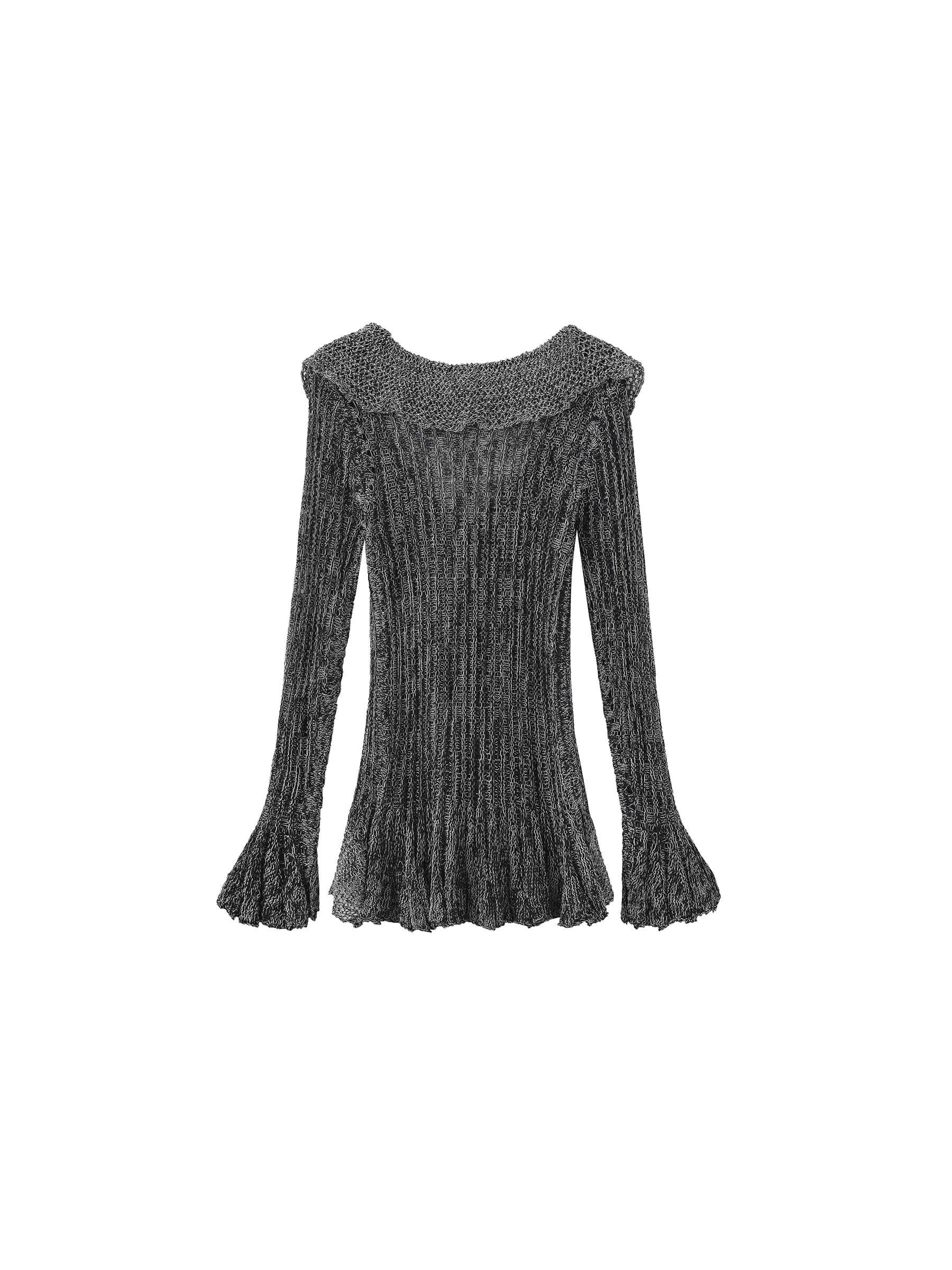 Special Yarn Hollowed Long Sleeves Knit Top - Image 18
