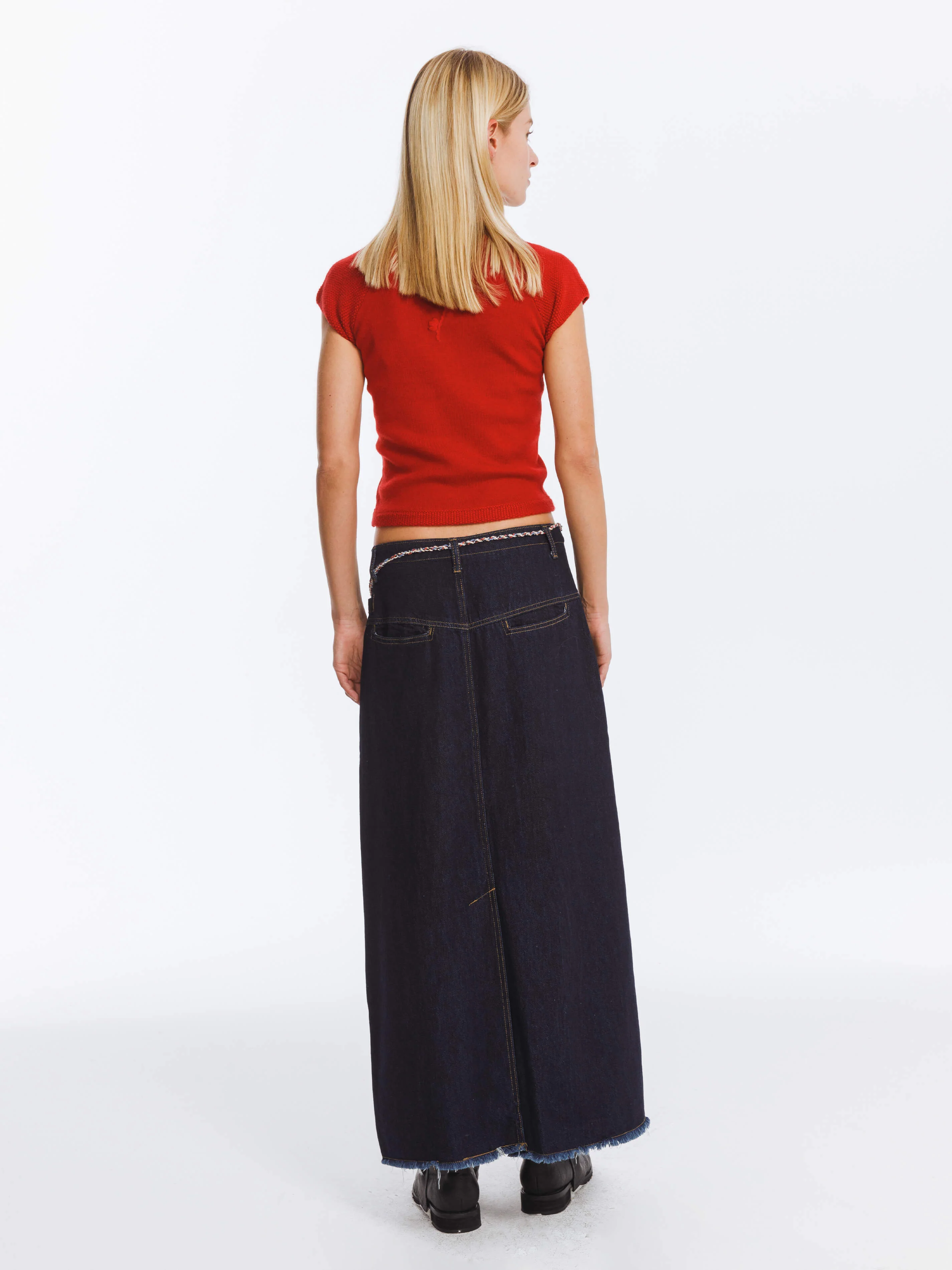 Jacquard Cropped Knit Top with Cashmere Blend - Image 6