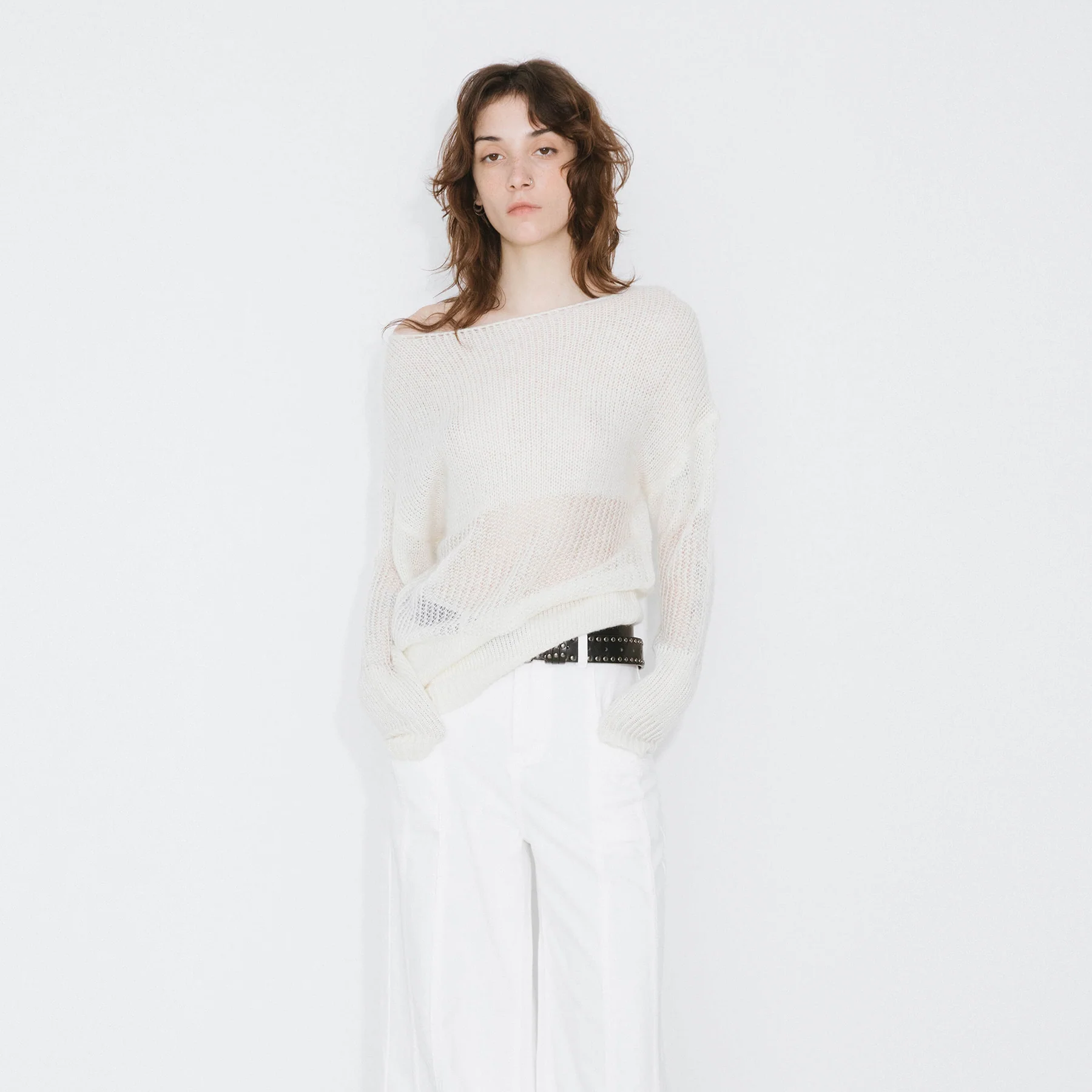 Off The Shoulder Stacked Long Sleeved Sweater - Image 14