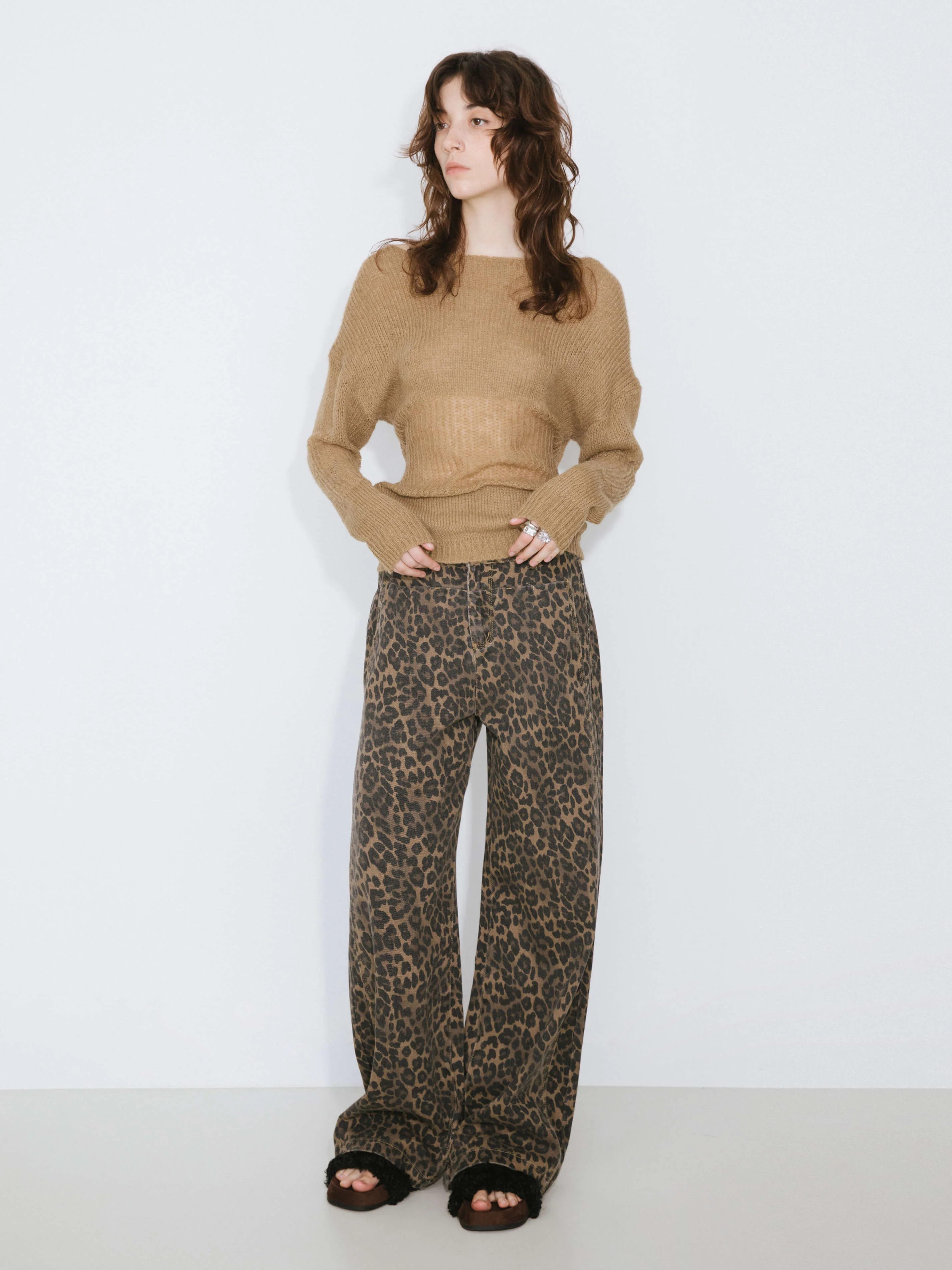Off The Shoulder Stacked Long Sleeved Sweater - Image 4