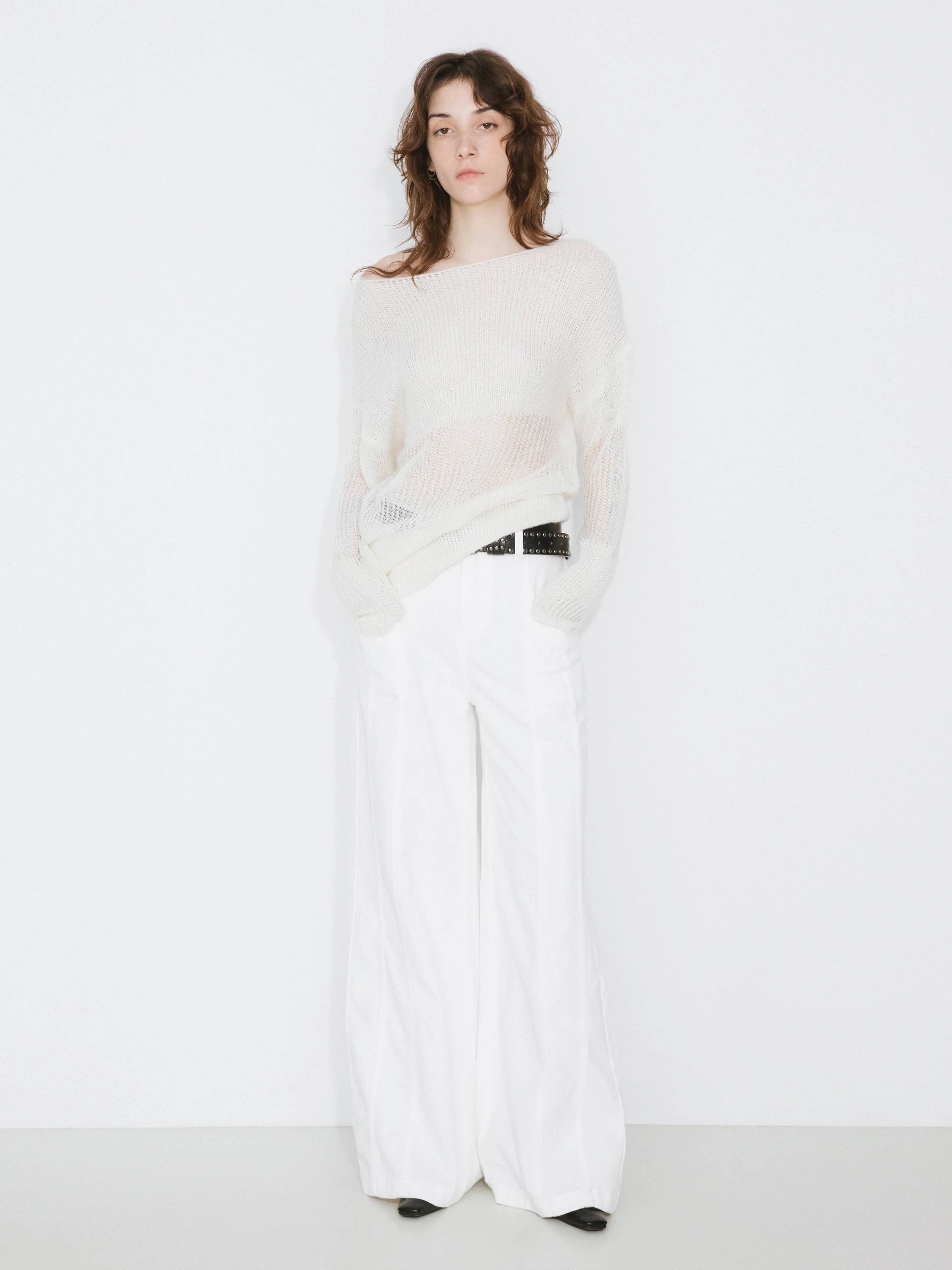 Off The Shoulder Stacked Long Sleeved Sweater - Image 7