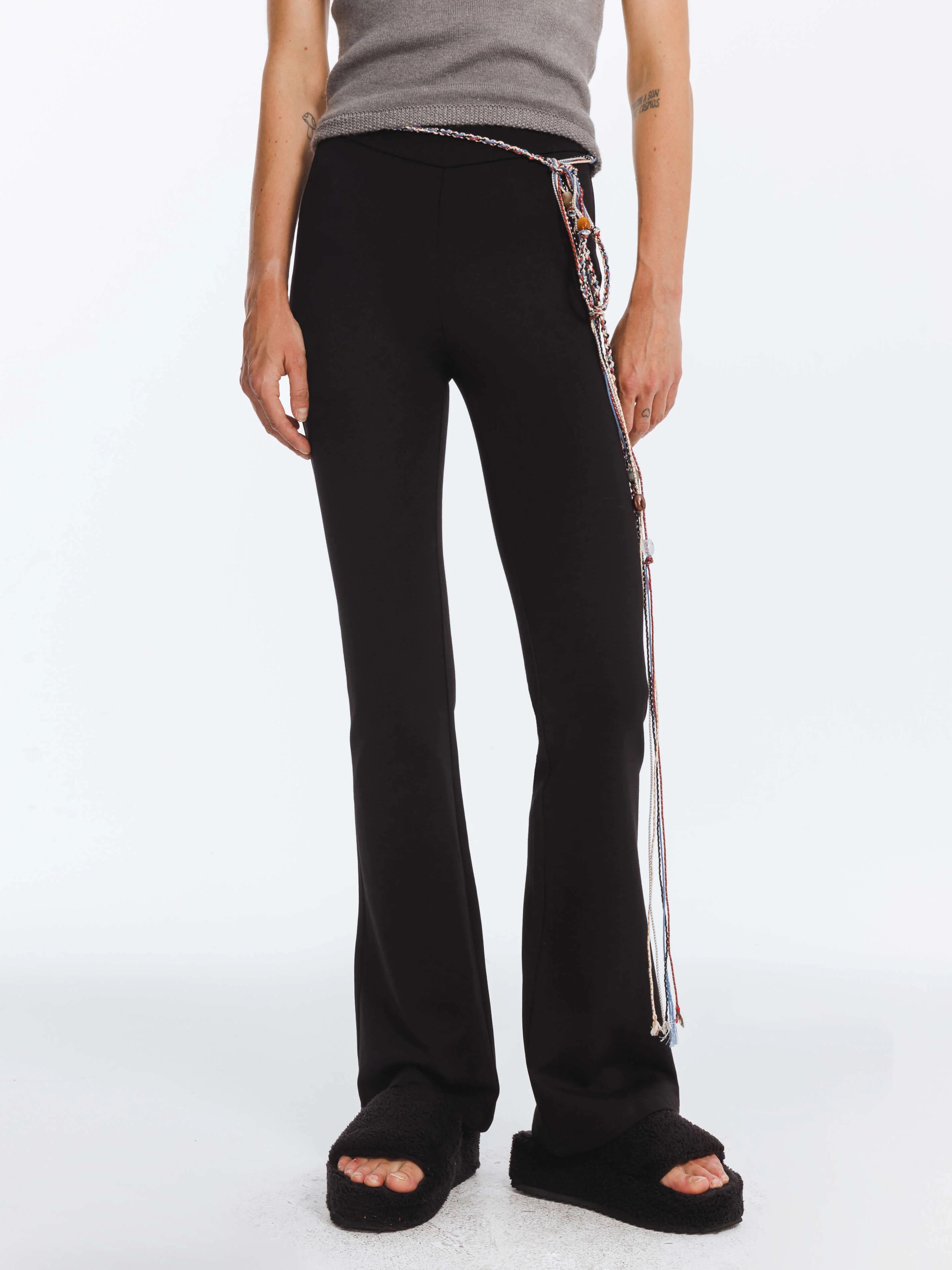 High Waisted Flared High Elastic Trousers - Image 3
