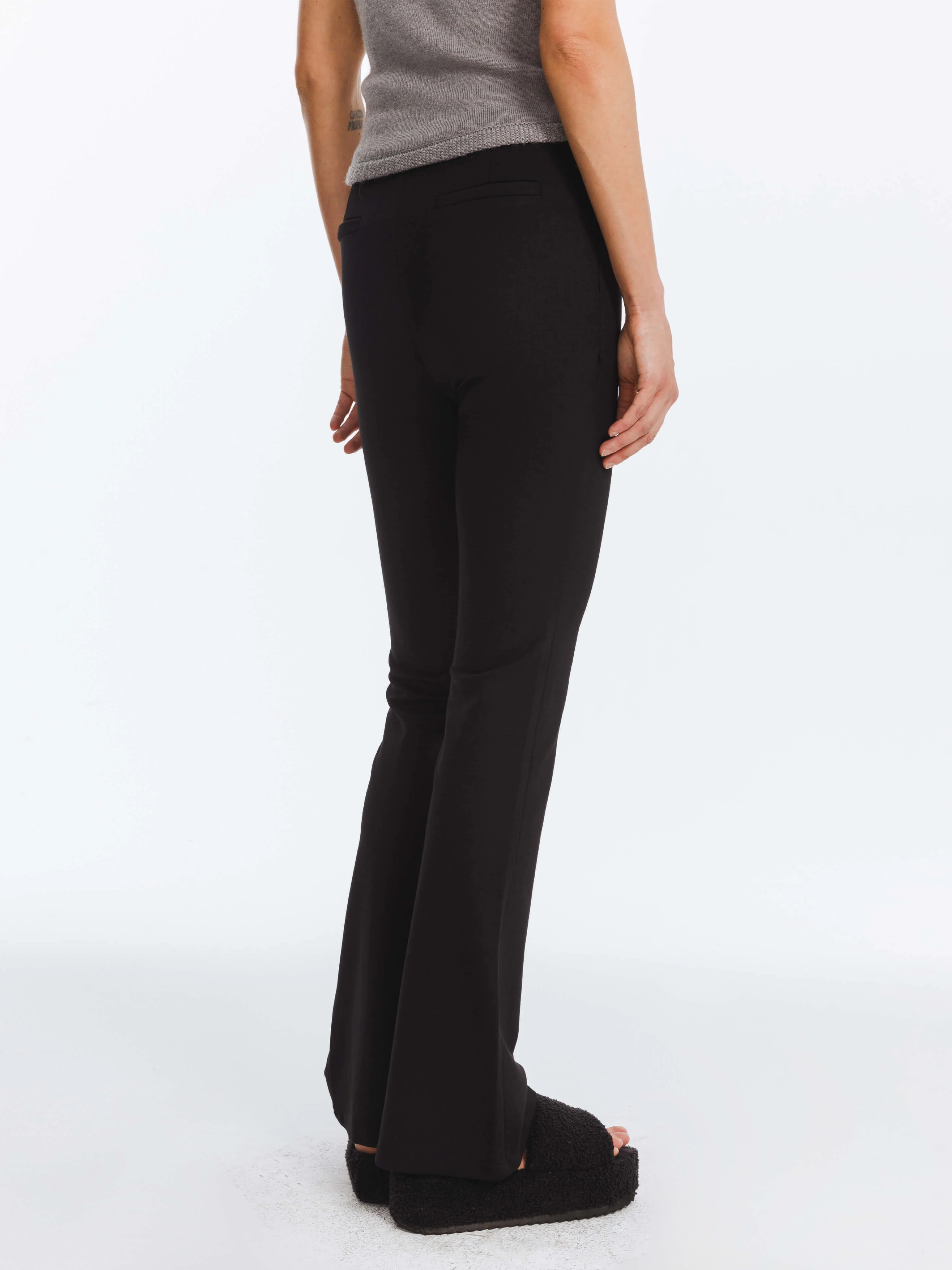 High Waisted Flared High Elastic Trousers - Image 4