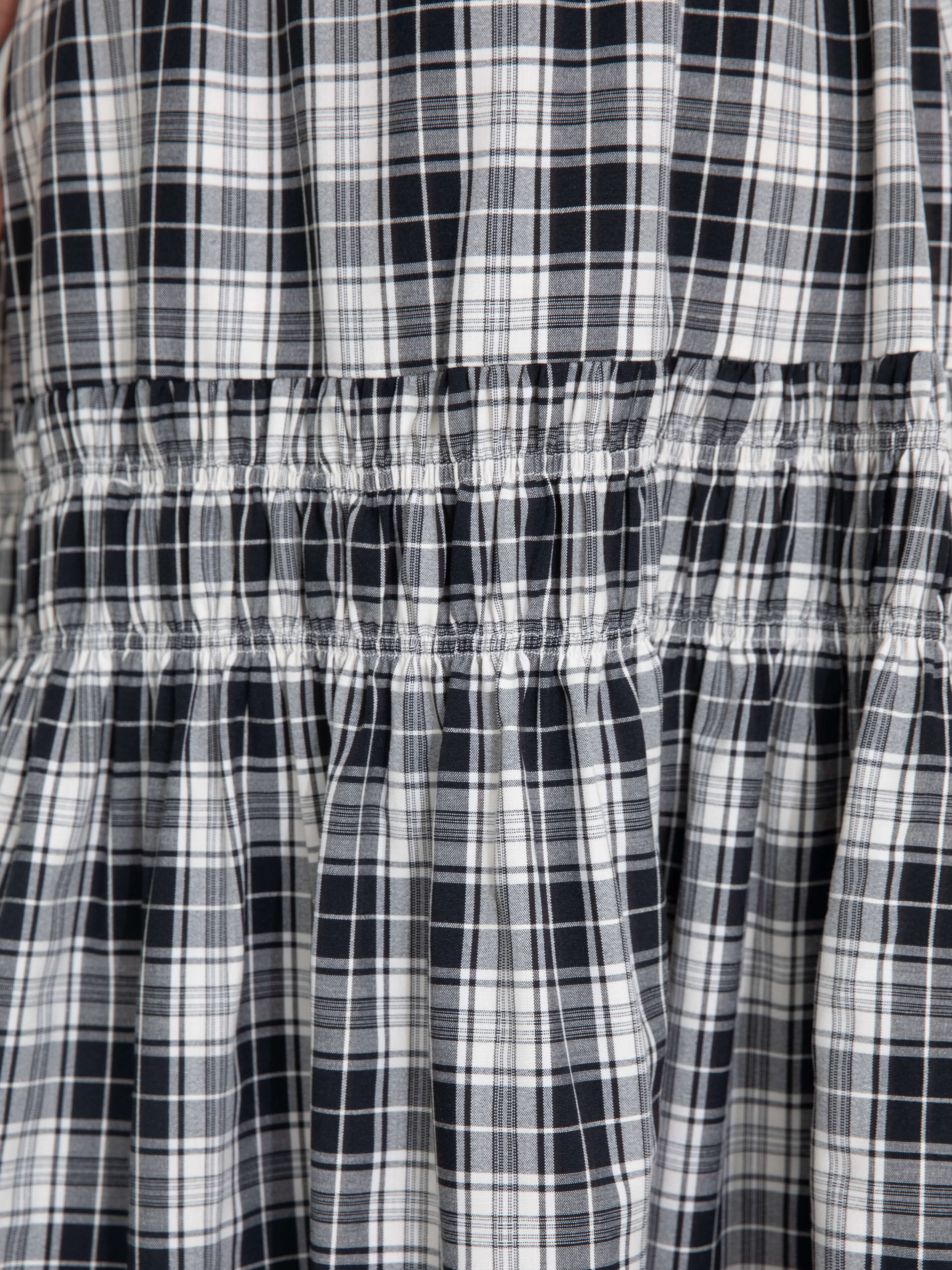 Elastic Drawstring High Waist Checked Skirt - Image 18